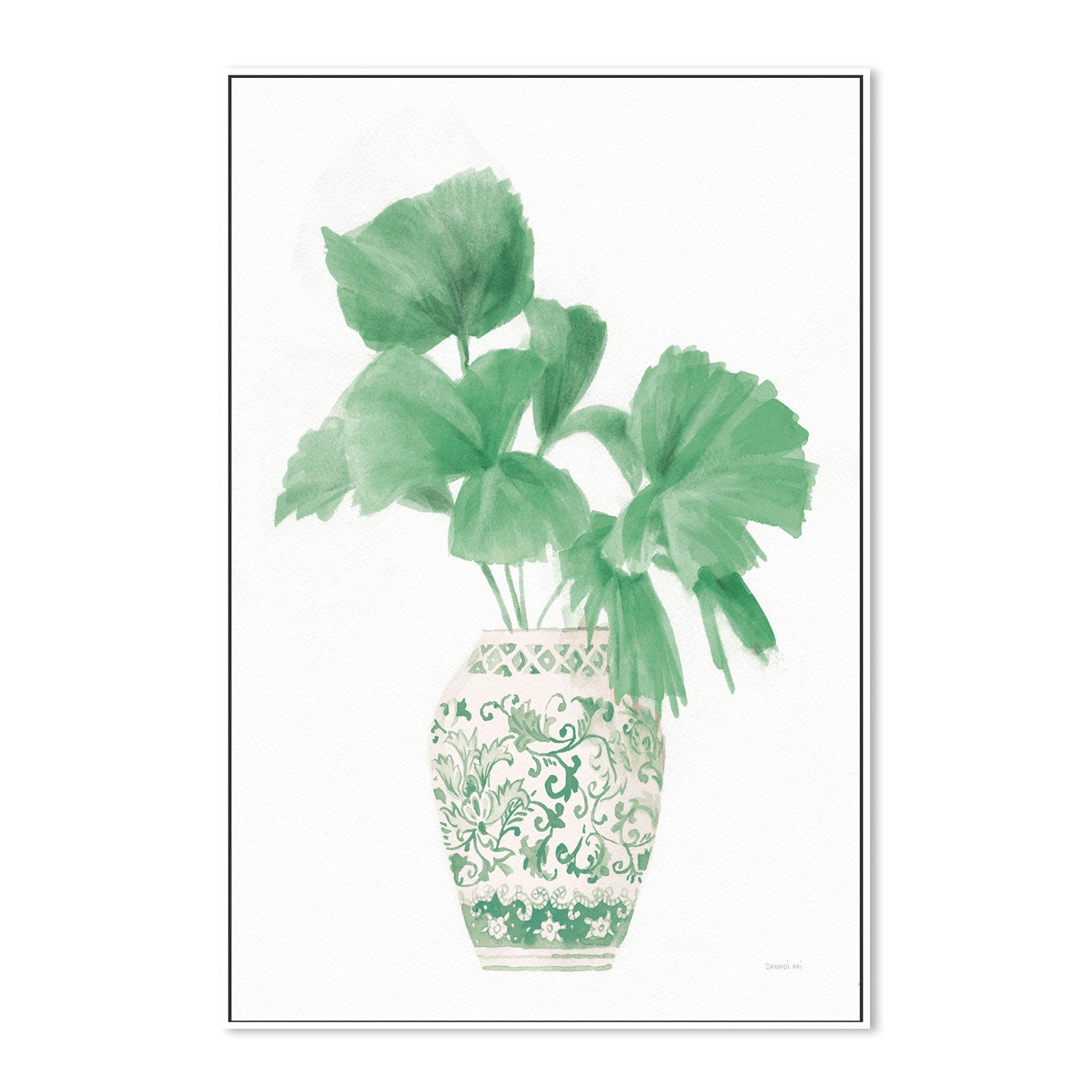 wall-art-print-canvas-poster-framed-Green Chinoiserie, Style B , By Danhui Nai-GIOIA-WALL-ART