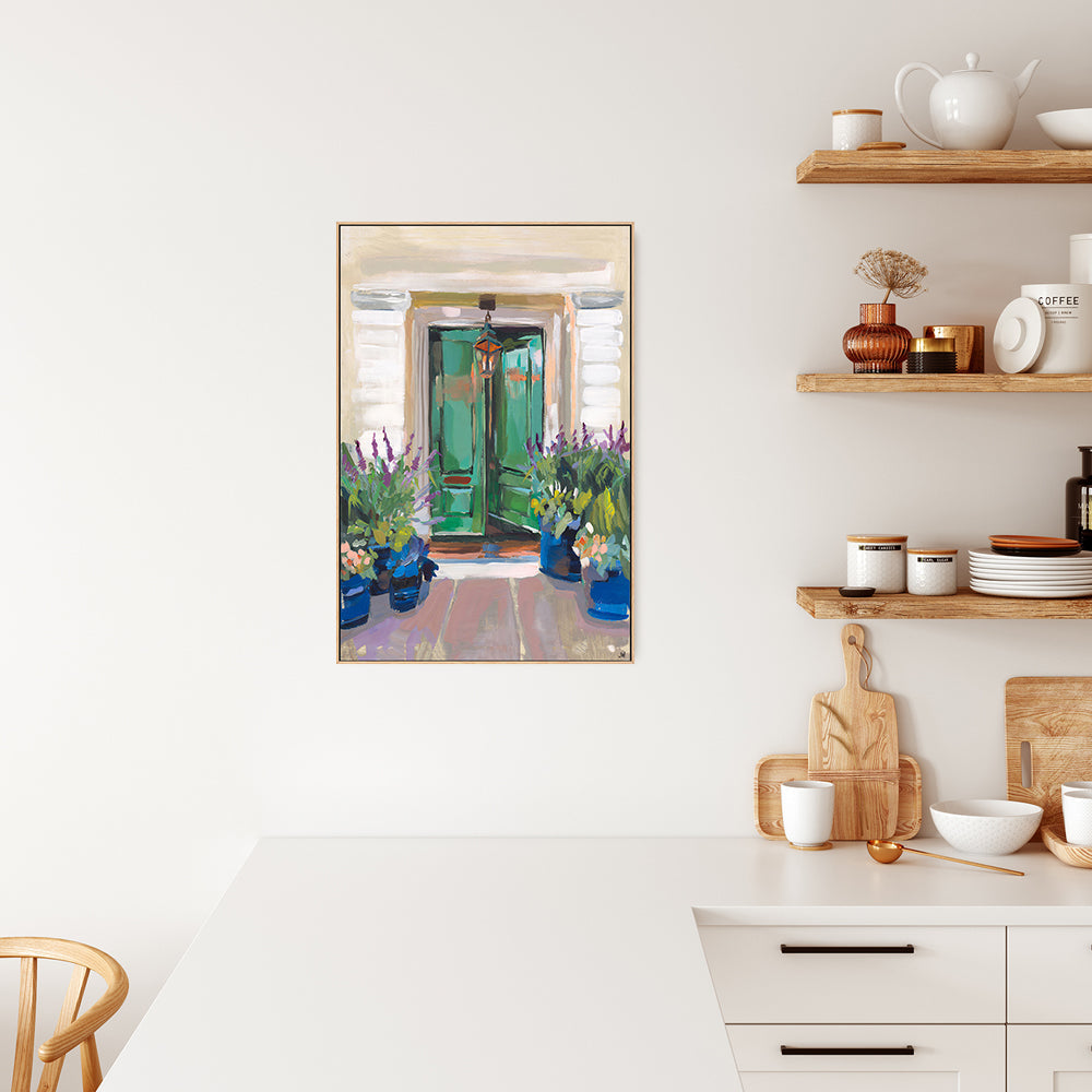 wall-art-print-canvas-poster-framed-Green Doors-by-Jenny Westenhofer Art-Gioia Wall Art