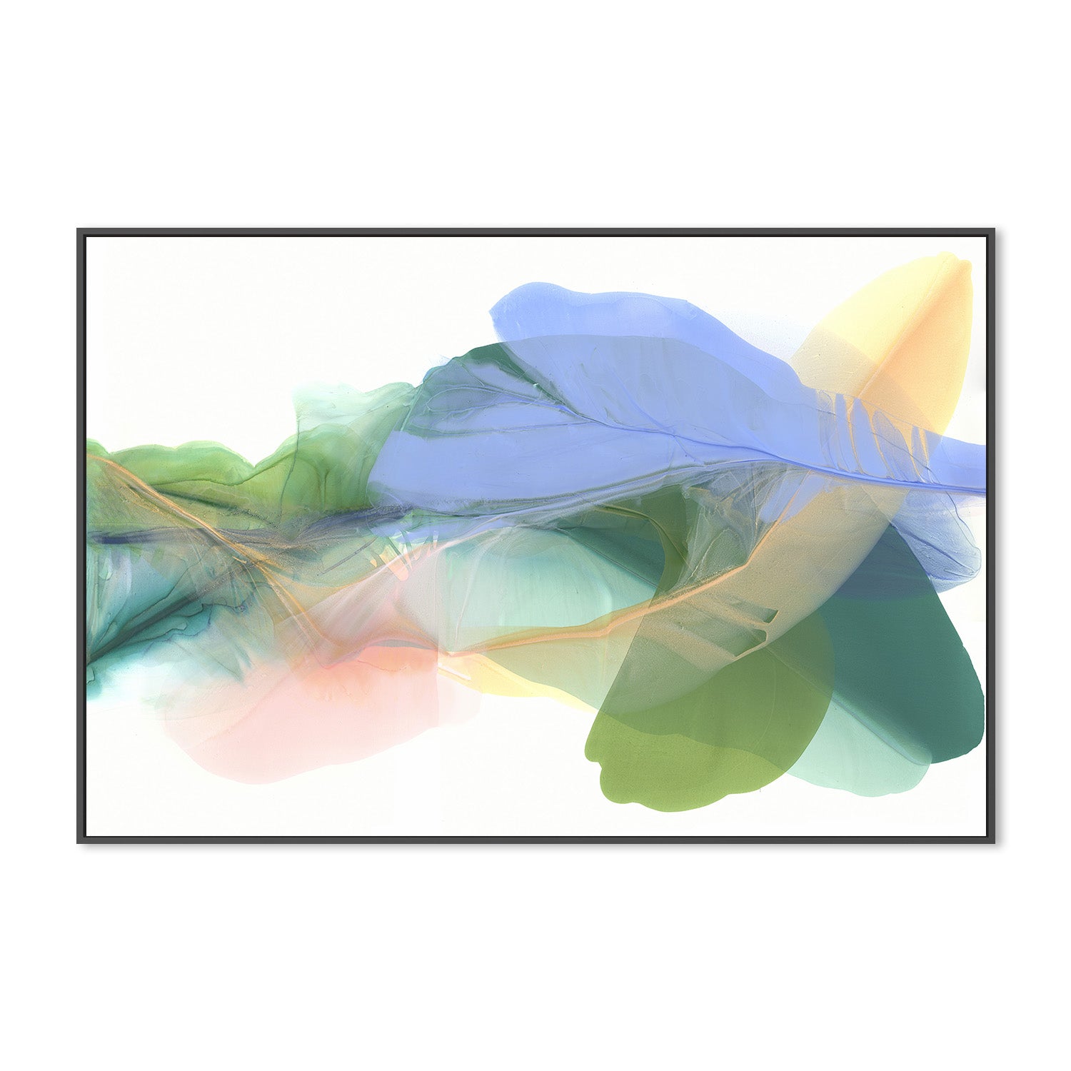 wall-art-print-canvas-poster-framed-Green Feathers-3