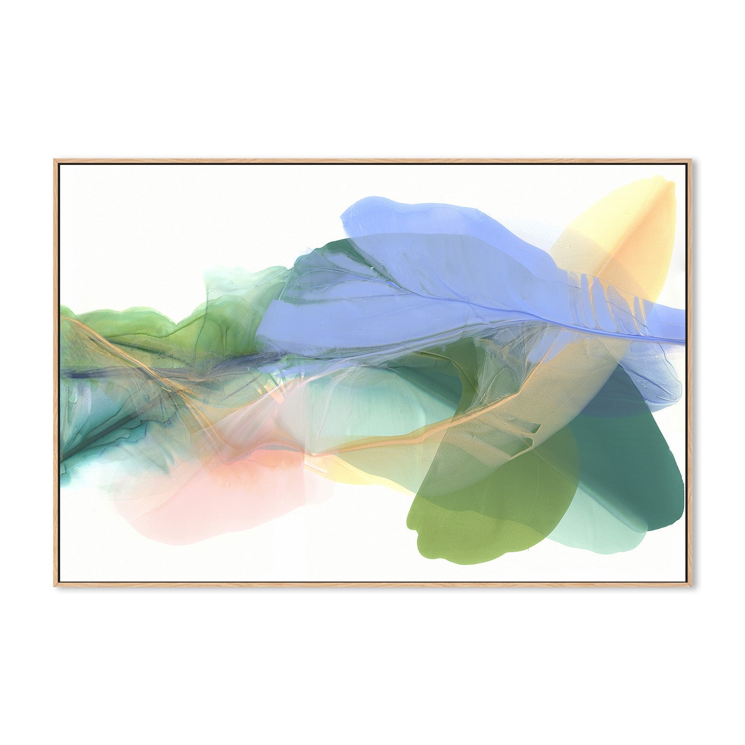 wall-art-print-canvas-poster-framed-Green Feathers-4