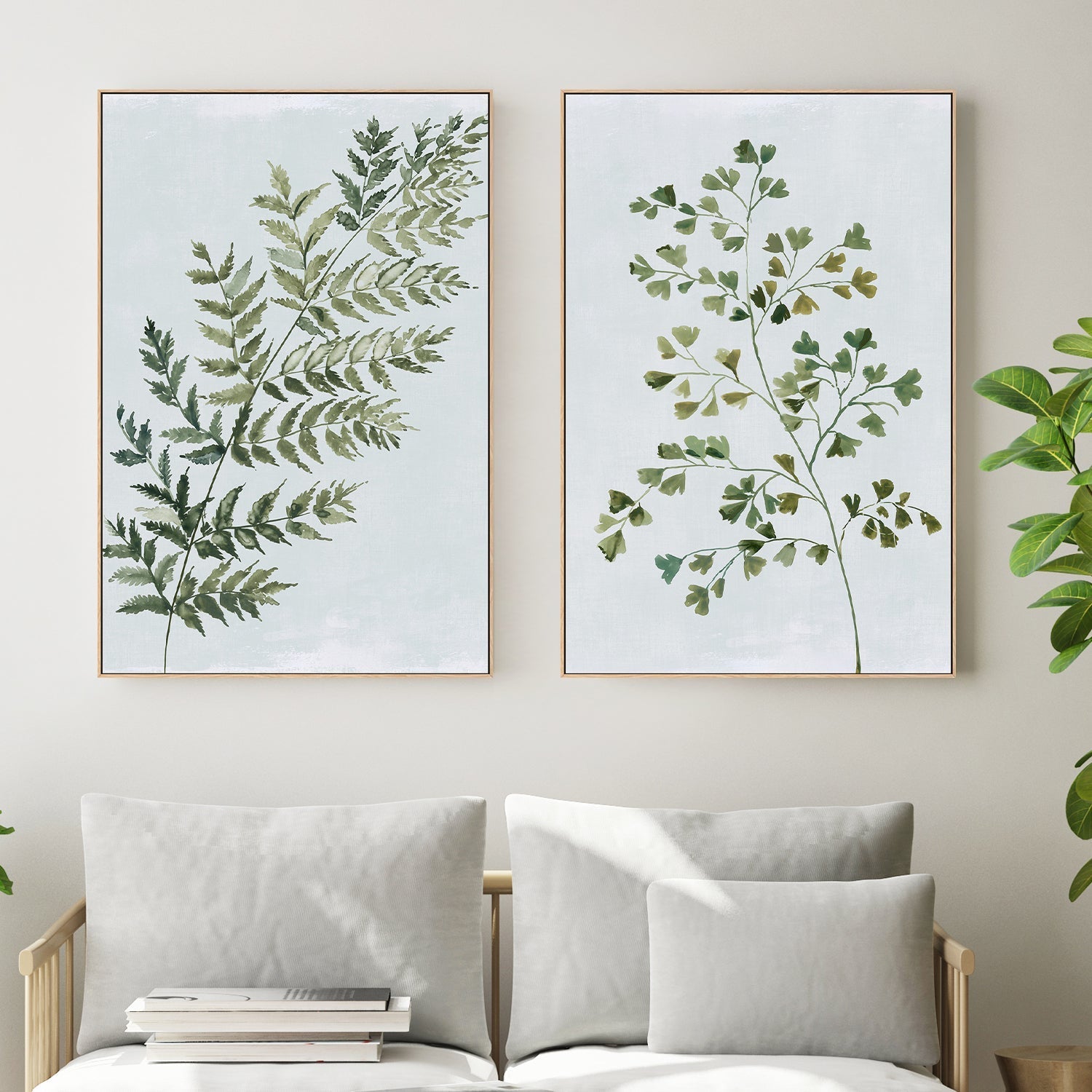 wall-art-print-canvas-poster-framed-Green Fern, Style A & B, Set Of 2 , By Asia Jensen-6