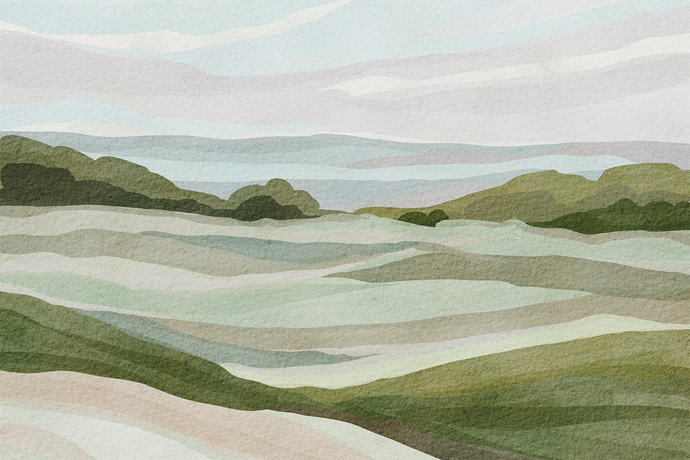 wall-art-print-canvas-poster-framed-Green Hill View , By Nikita Jariwala-1