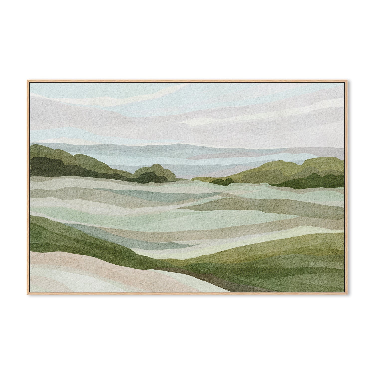wall-art-print-canvas-poster-framed-Green Hill View , By Nikita Jariwala-4