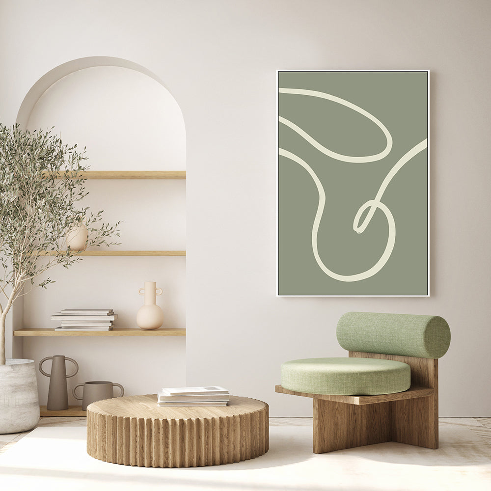 wall-art-print-canvas-poster-framed-Green Line, Style A-GIOIA-WALL-ART