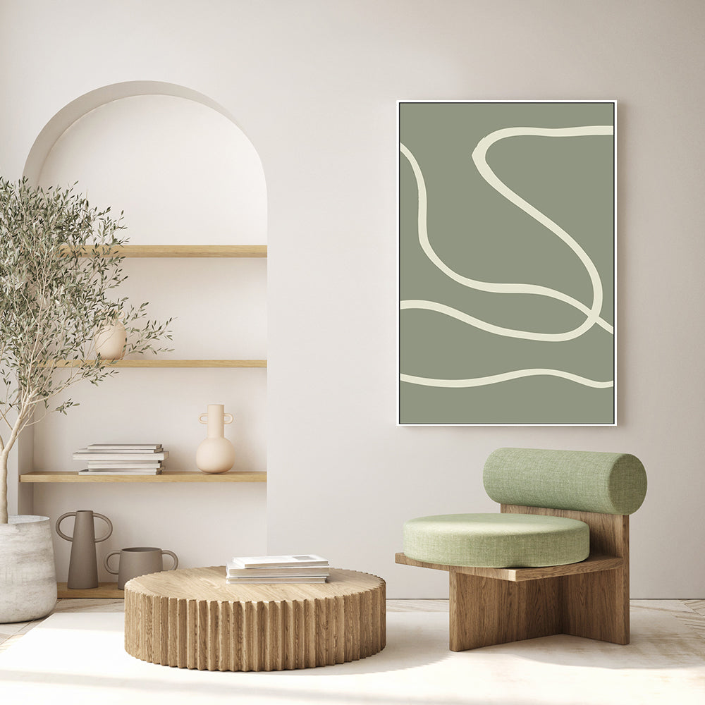 wall-art-print-canvas-poster-framed-Green Line, Style B-GIOIA-WALL-ART