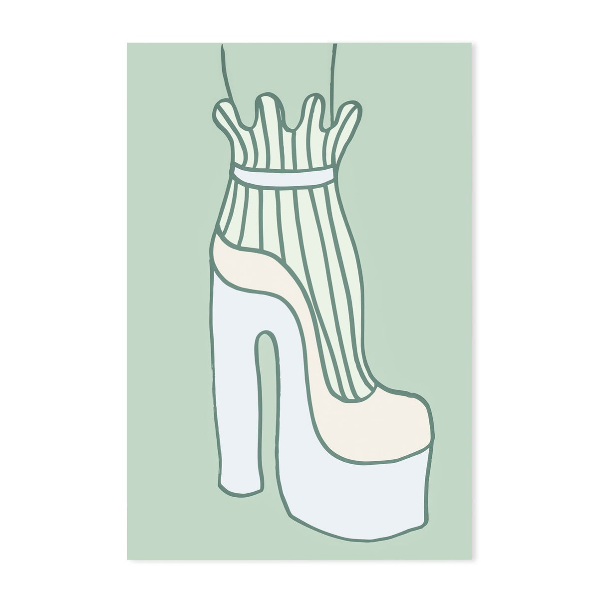 wall-art-print-canvas-poster-framed-Green Sock-GIOIA-WALL-ART