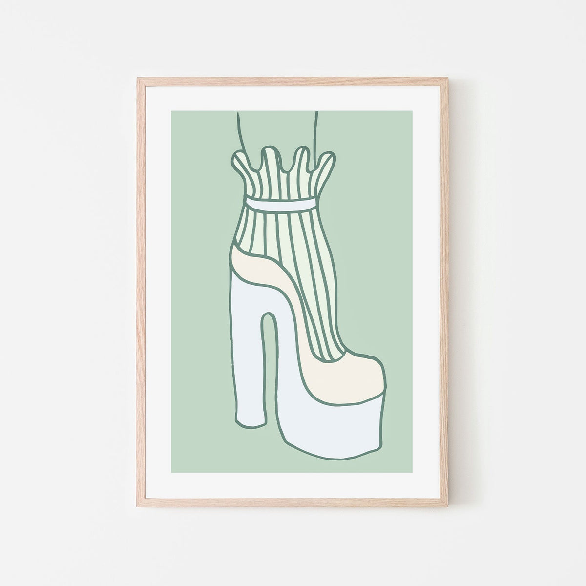 wall-art-print-canvas-poster-framed-Green Sock-GIOIA-WALL-ART