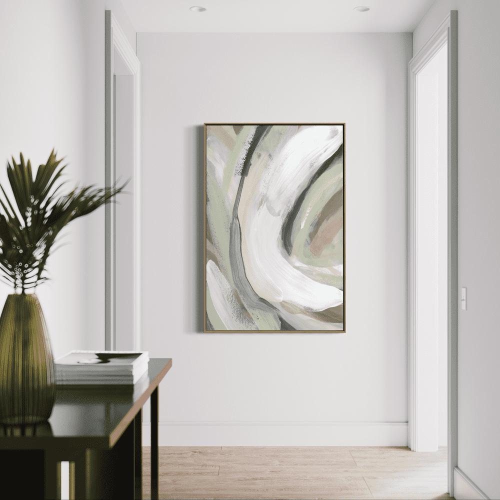 wall-art-print-canvas-poster-framed-Green Swirl-by-Emily Wood-Gioia Wall Art
