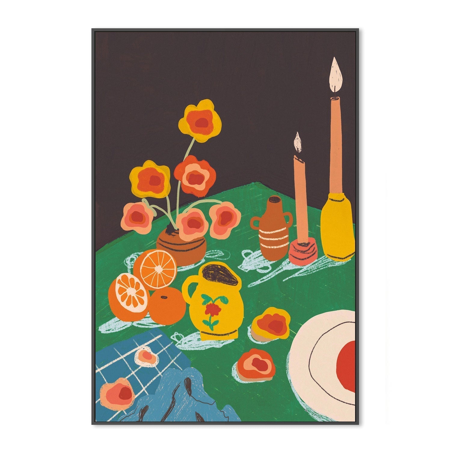 wall-art-print-canvas-poster-framed-Green Table , By Gigi Rosado-GIOIA-WALL-ART