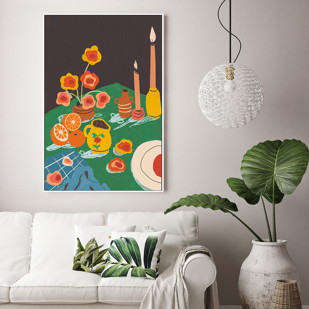 wall-art-print-canvas-poster-framed-Green Table , By Gigi Rosado-GIOIA-WALL-ART