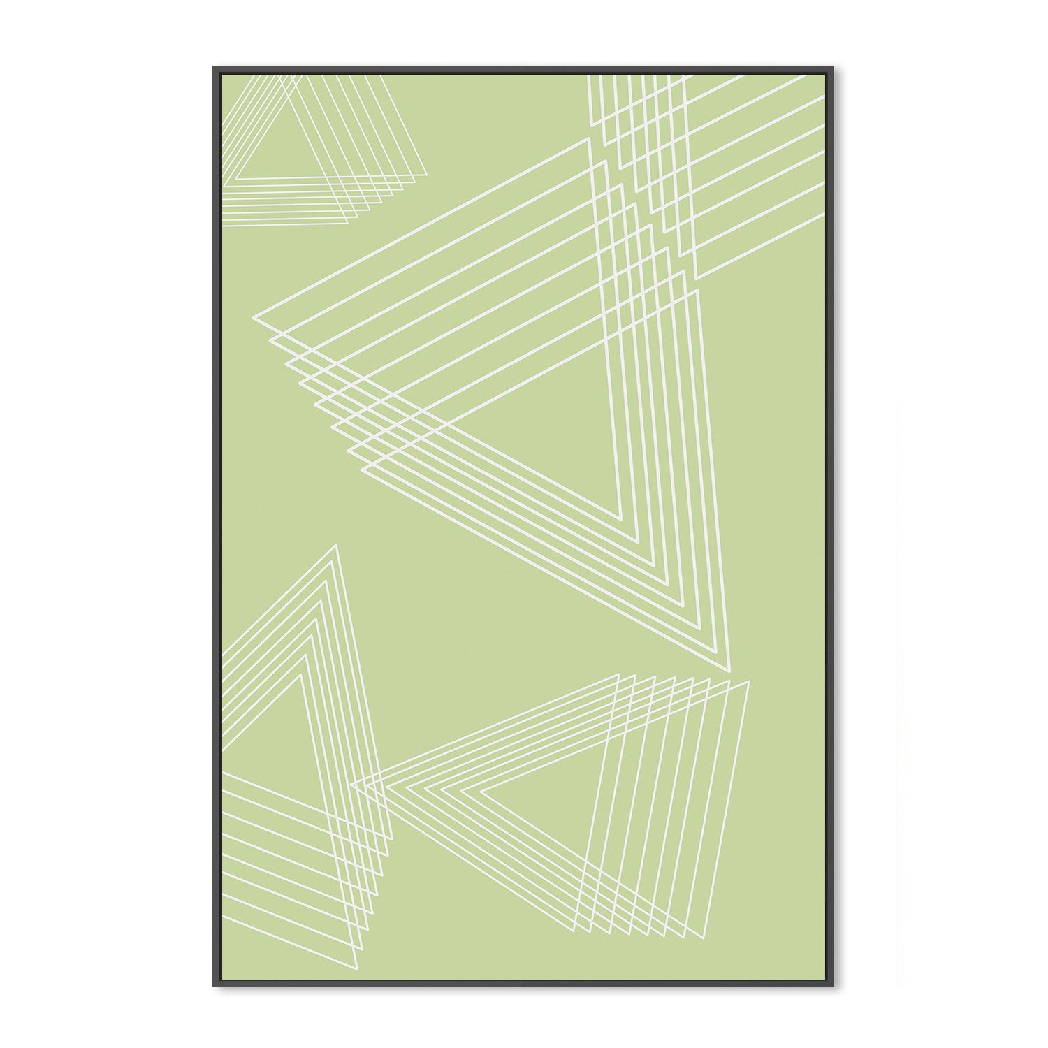 wall-art-print-canvas-poster-framed-Green Triangle Clusters , By JL Design-3