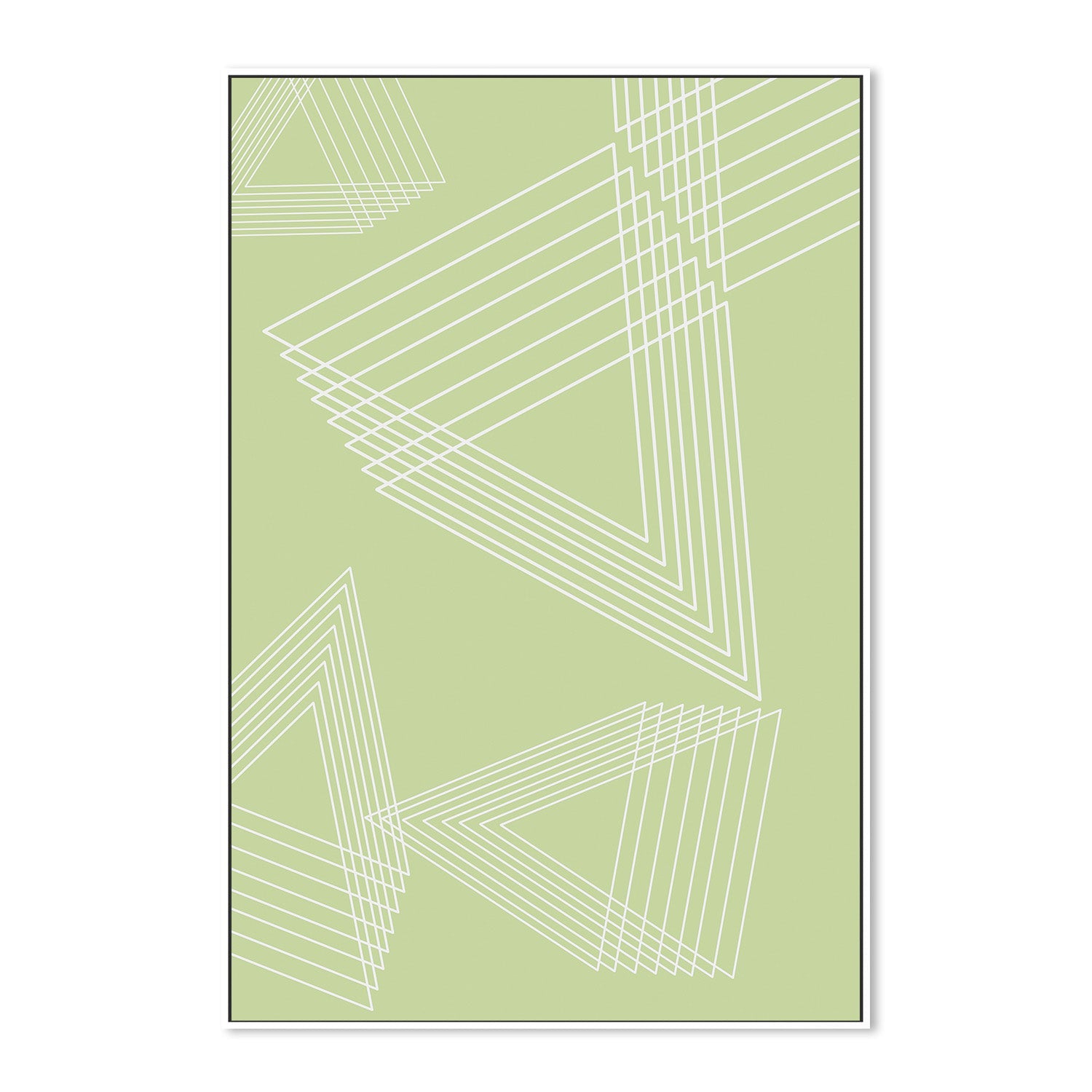 wall-art-print-canvas-poster-framed-Green Triangle Clusters , By JL Design-5