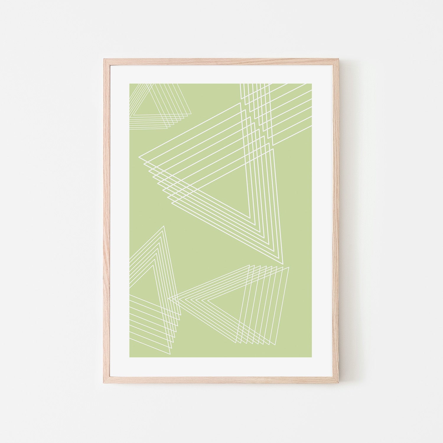 wall-art-print-canvas-poster-framed-Green Triangle Clusters , By JL Design-6
