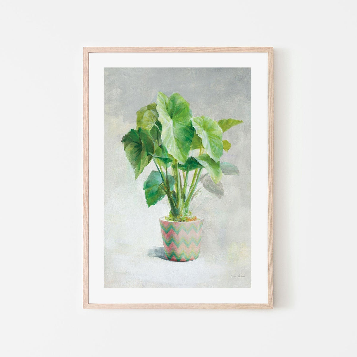 wall-art-print-canvas-poster-framed-Greenhouse Palm Chevron Pot, Style A-by-Danhui Nai-Gioia Wall Art
