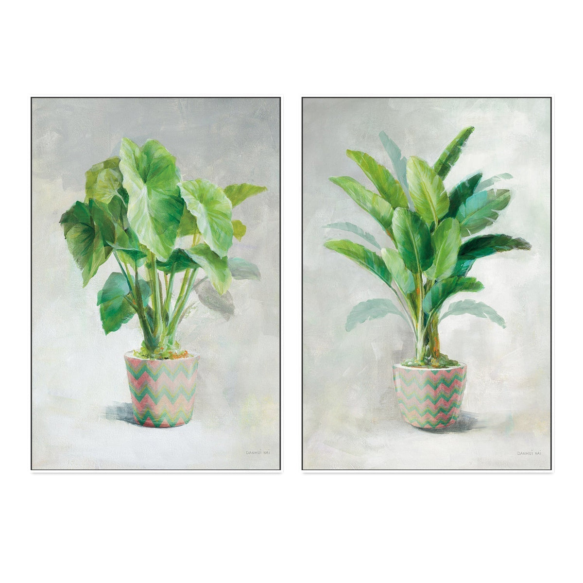 wall-art-print-canvas-poster-framed-Greenhouse Palm, Set of 2-by-Danhui Nai-Gioia Wall Art