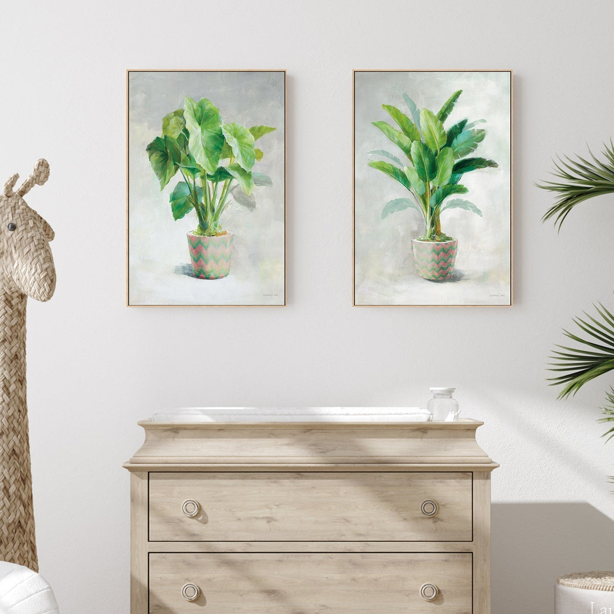 wall-art-print-canvas-poster-framed-Greenhouse Palm, Set of 2-by-Danhui Nai-Gioia Wall Art