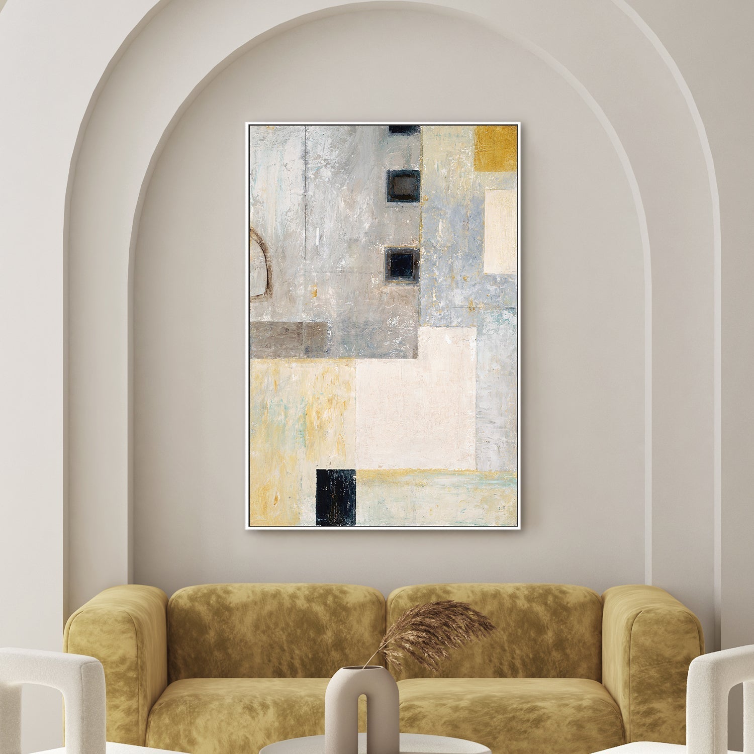 wall-art-print-canvas-poster-framed-Grey City Blocks, Style A , By Chris Mills-2