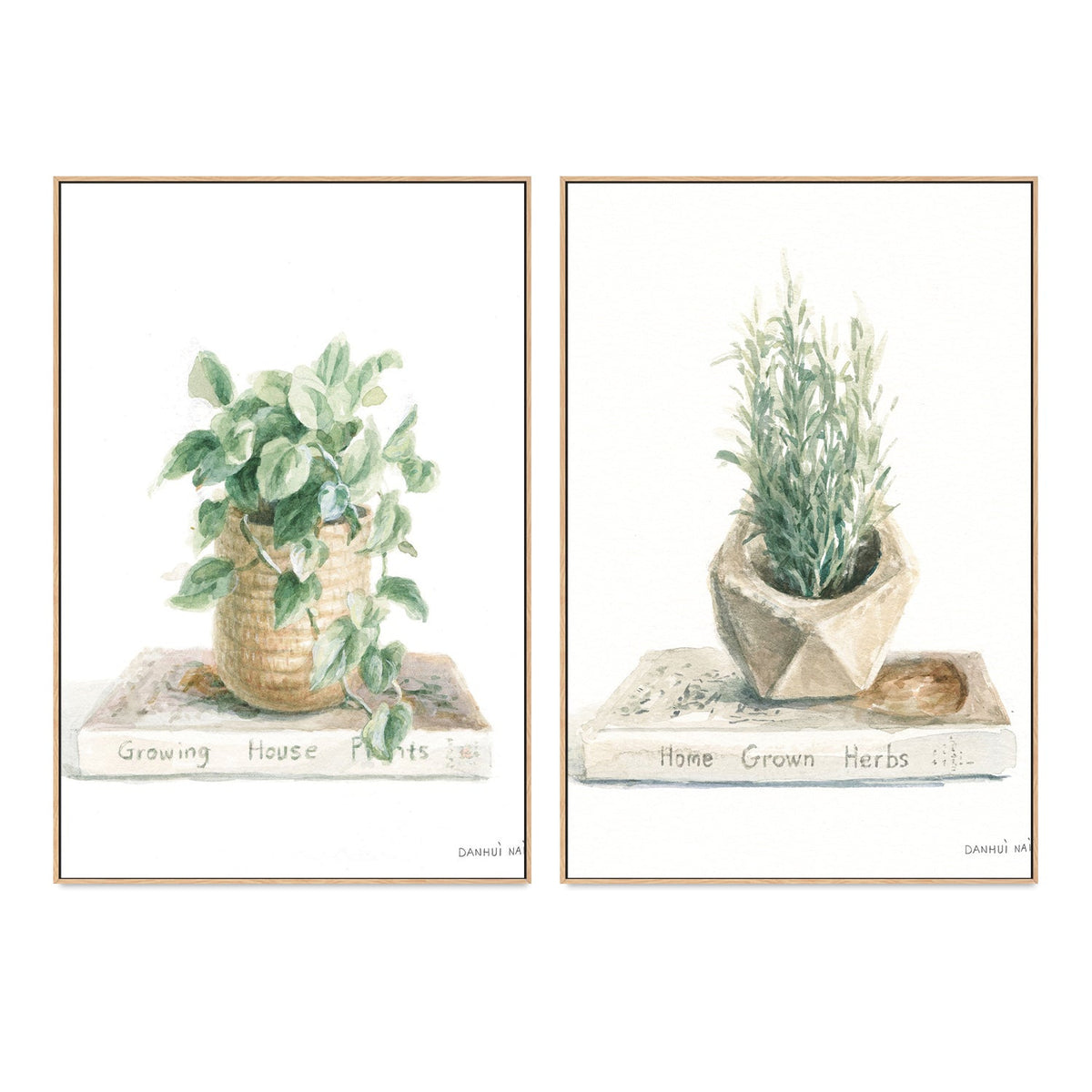 wall-art-print-canvas-poster-framed-Grown at Home, Set of 2-by-Danhui Nai-Gioia Wall Art