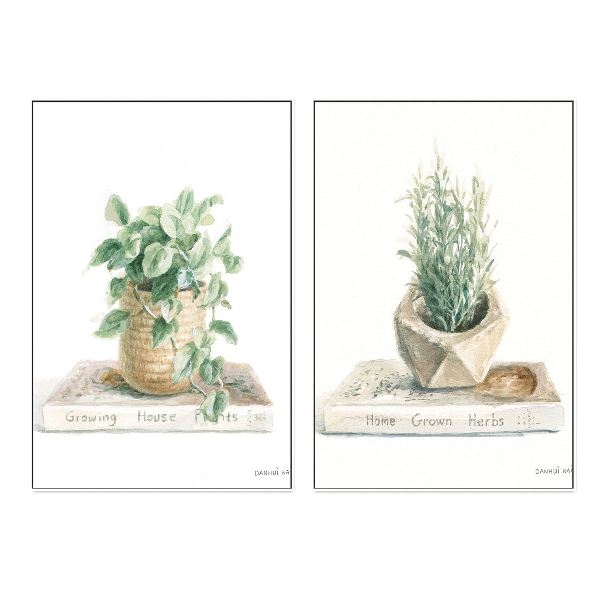 wall-art-print-canvas-poster-framed-Grown at Home, Set of 2-by-Danhui Nai-Gioia Wall Art