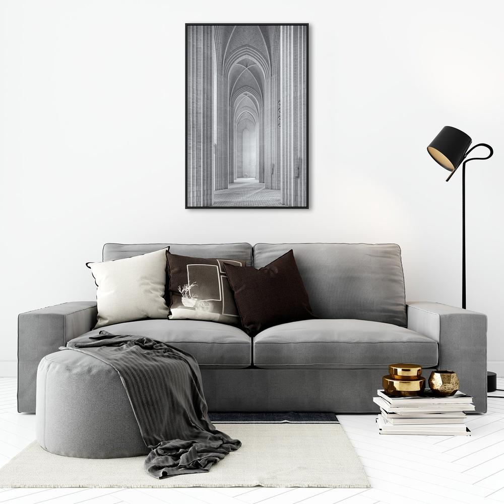 Grundtvigs Kirke, by Martin Fleckenstein-Framed-Canvas-Print-Poster-Gioia Wall Art