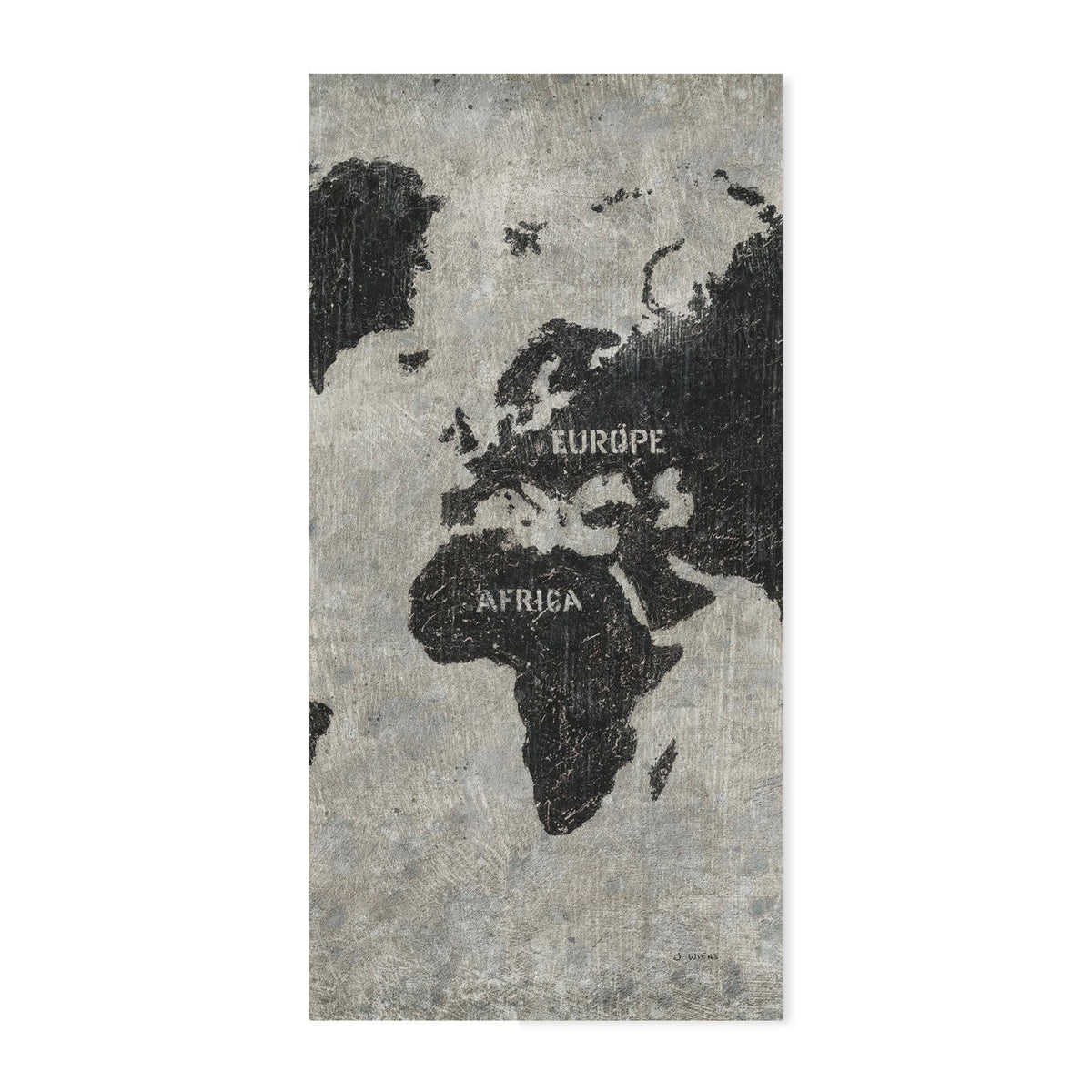 wall-art-print-canvas-poster-framed-Grunge World Map, Set of 3-by-James Wiens-Gioia Wall Art