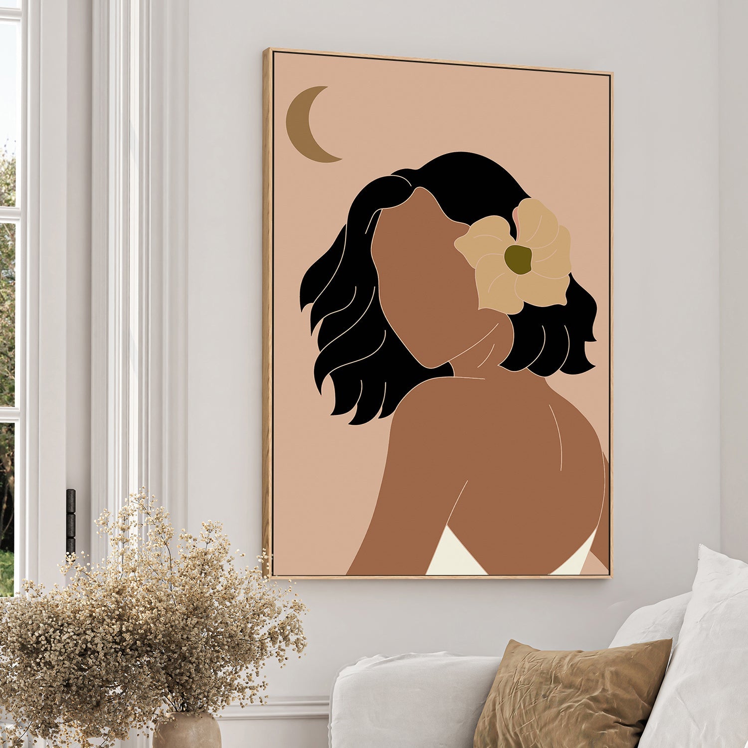 wall-art-print-canvas-poster-framed-Hawaiian Simple Woman Portrait-2
