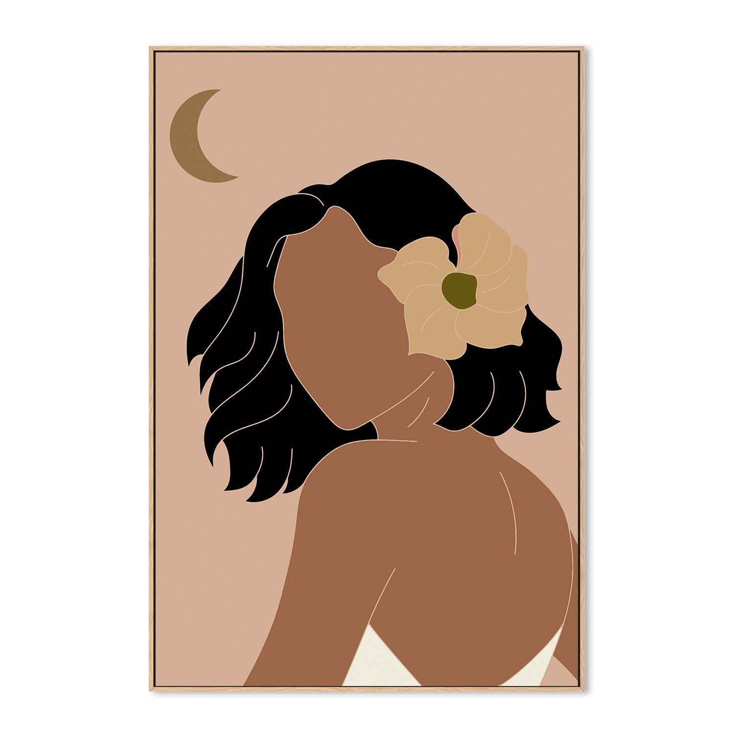 wall-art-print-canvas-poster-framed-Hawaiian Simple Woman Portrait-4
