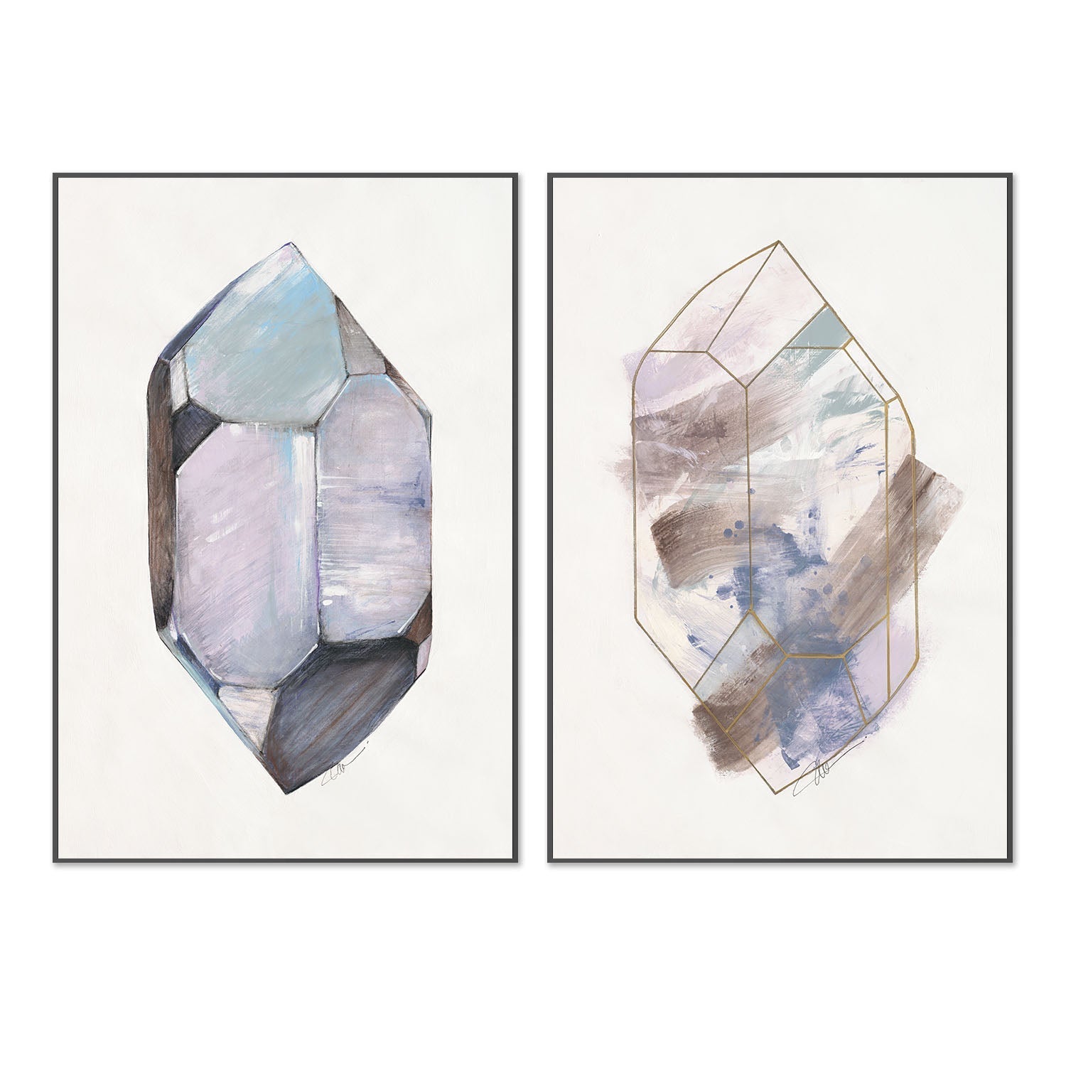 wall-art-print-canvas-poster-framed-Healing Crystal & Crystal Reflection, Set Of 2 , By Filippoloco-3