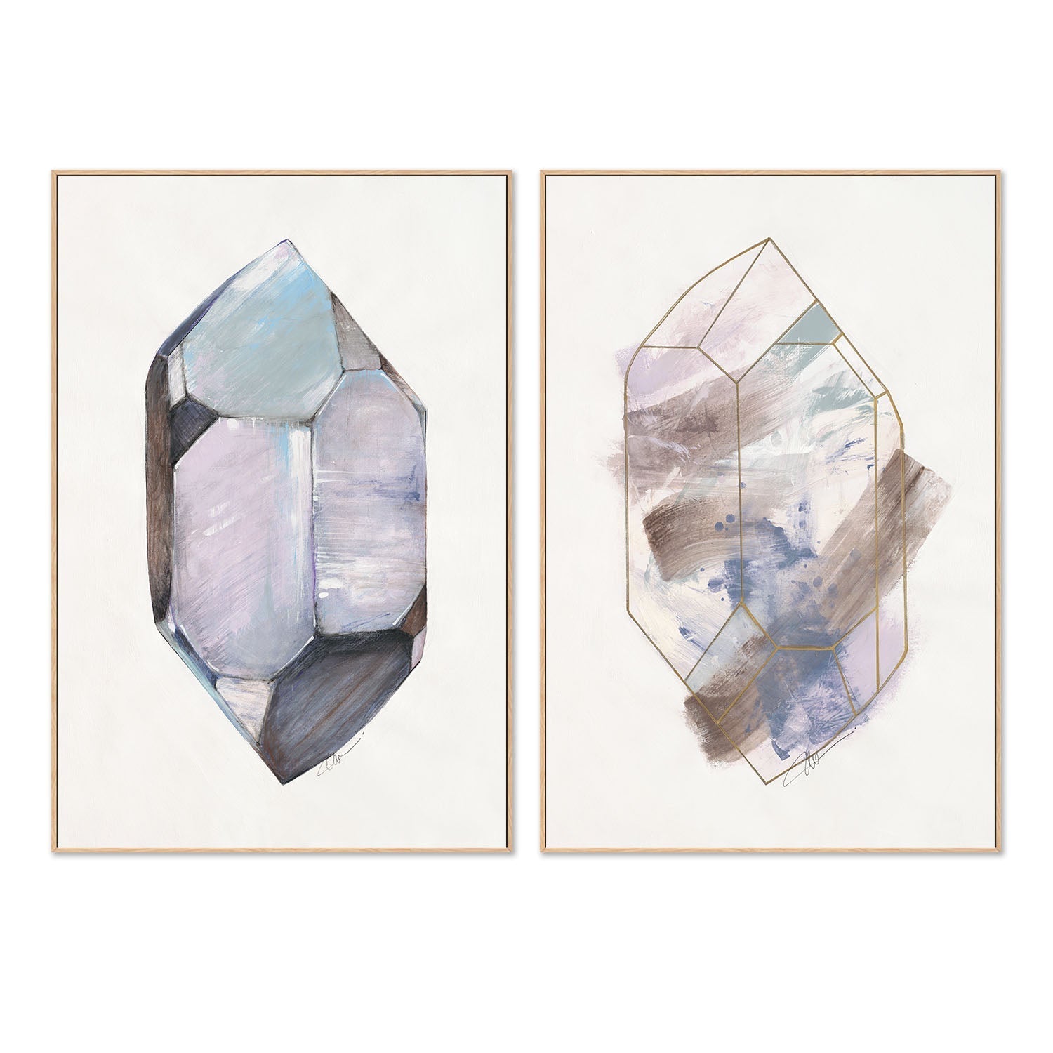 wall-art-print-canvas-poster-framed-Healing Crystal & Crystal Reflection, Set Of 2 , By Filippoloco-4