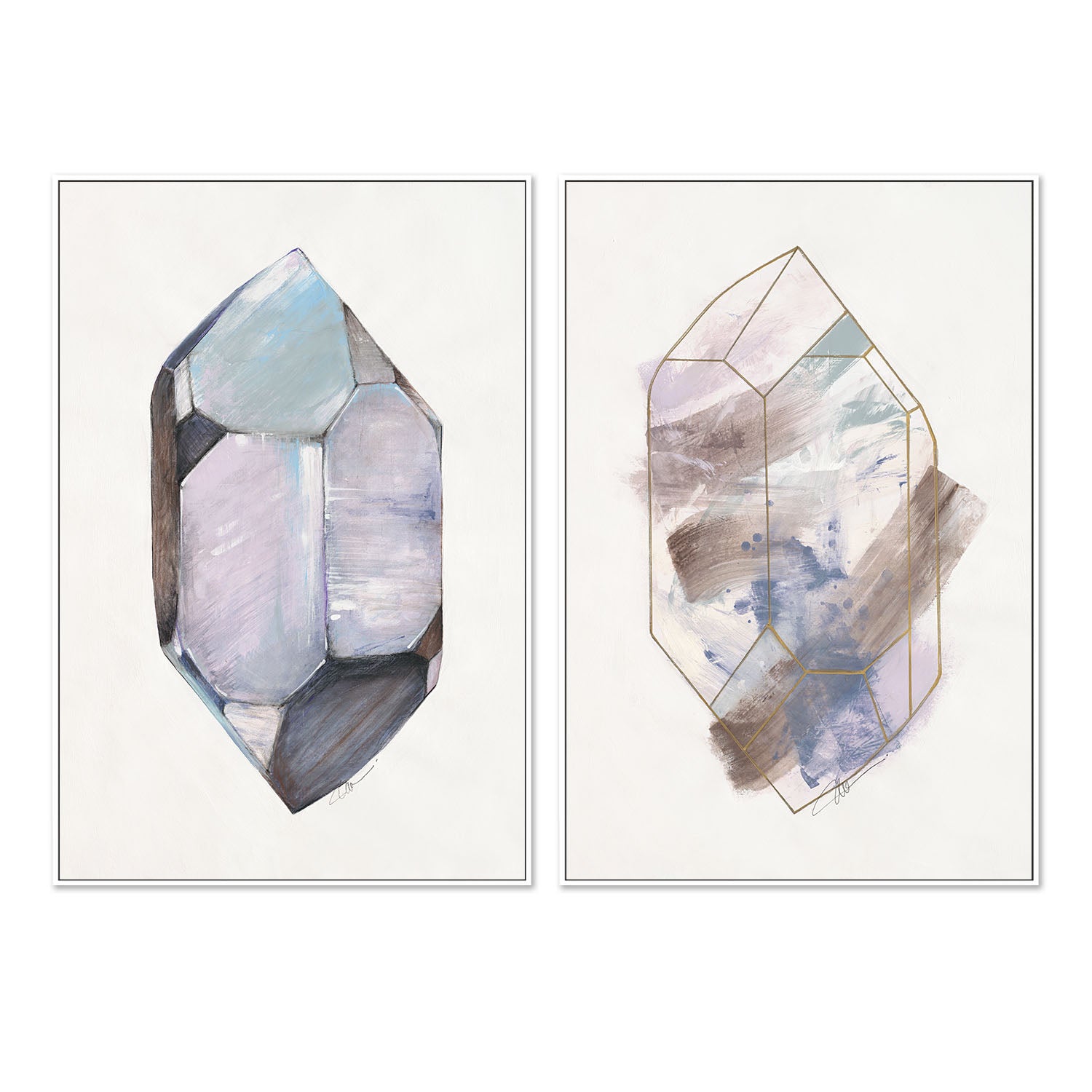 wall-art-print-canvas-poster-framed-Healing Crystal & Crystal Reflection, Set Of 2 , By Filippoloco-5