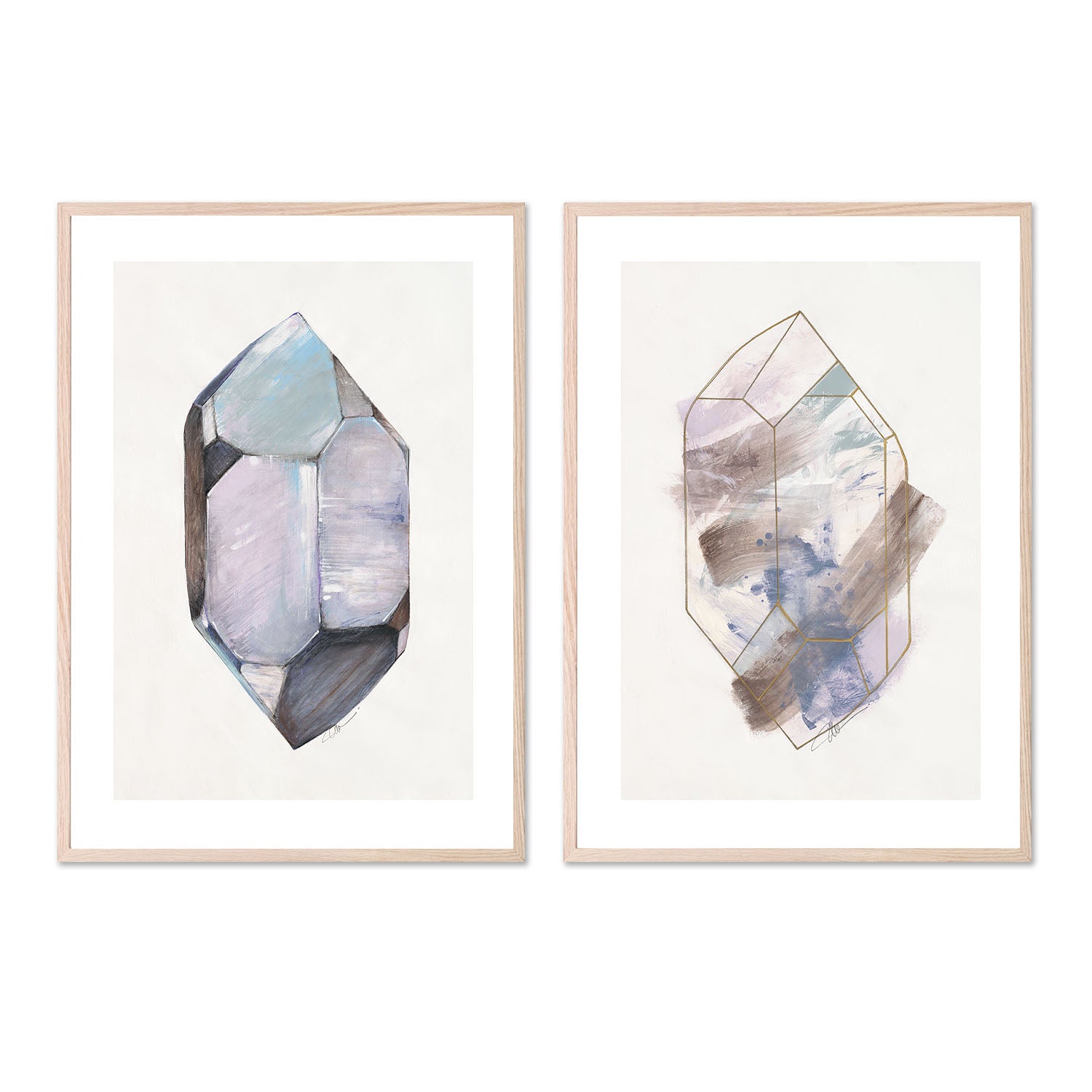 wall-art-print-canvas-poster-framed-Healing Crystal & Crystal Reflection, Set Of 2 , By Filippoloco-6