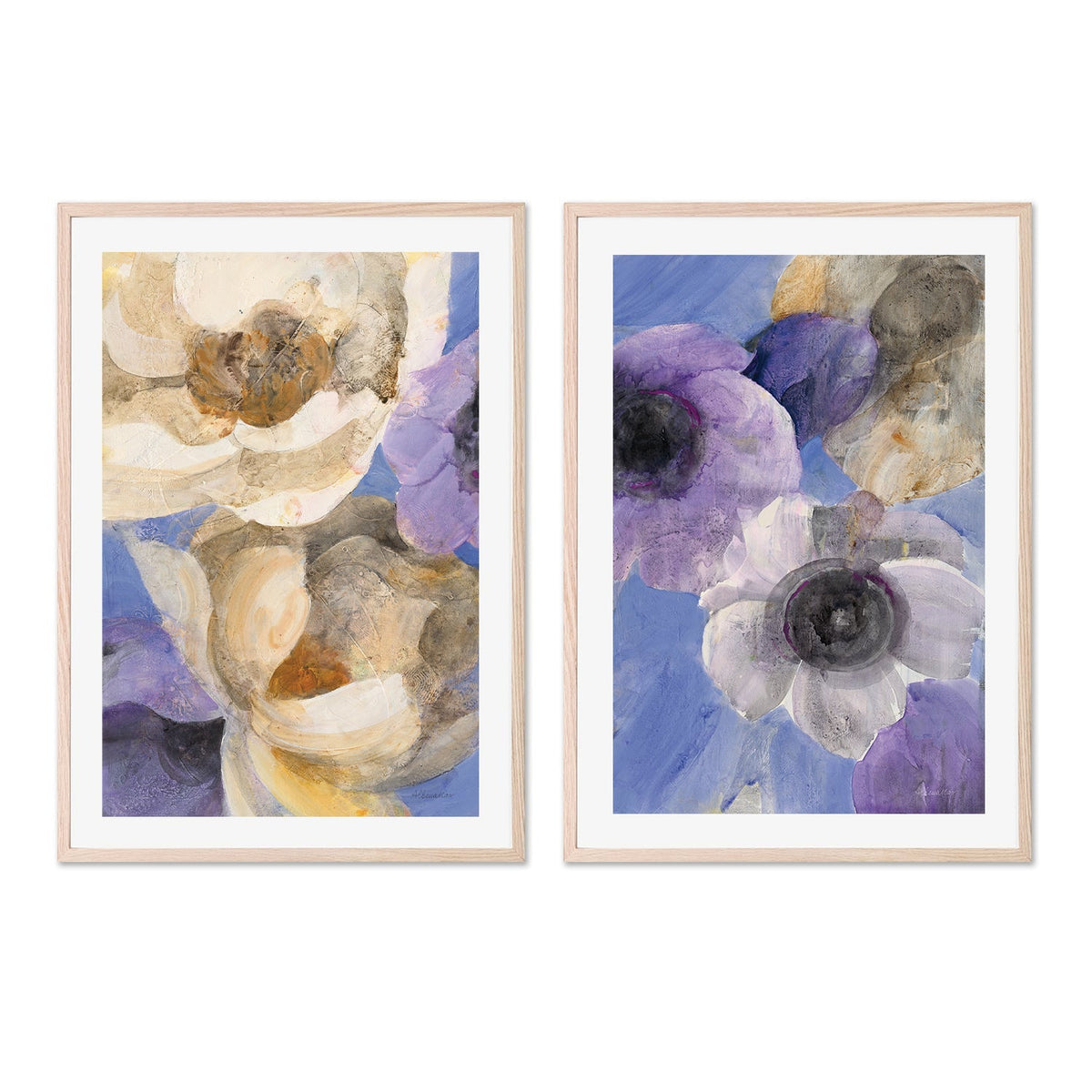 wall-art-print-canvas-poster-framed-Heather, Style A & B, Set Of 2 , By Albena Hristova-GIOIA-WALL-ART