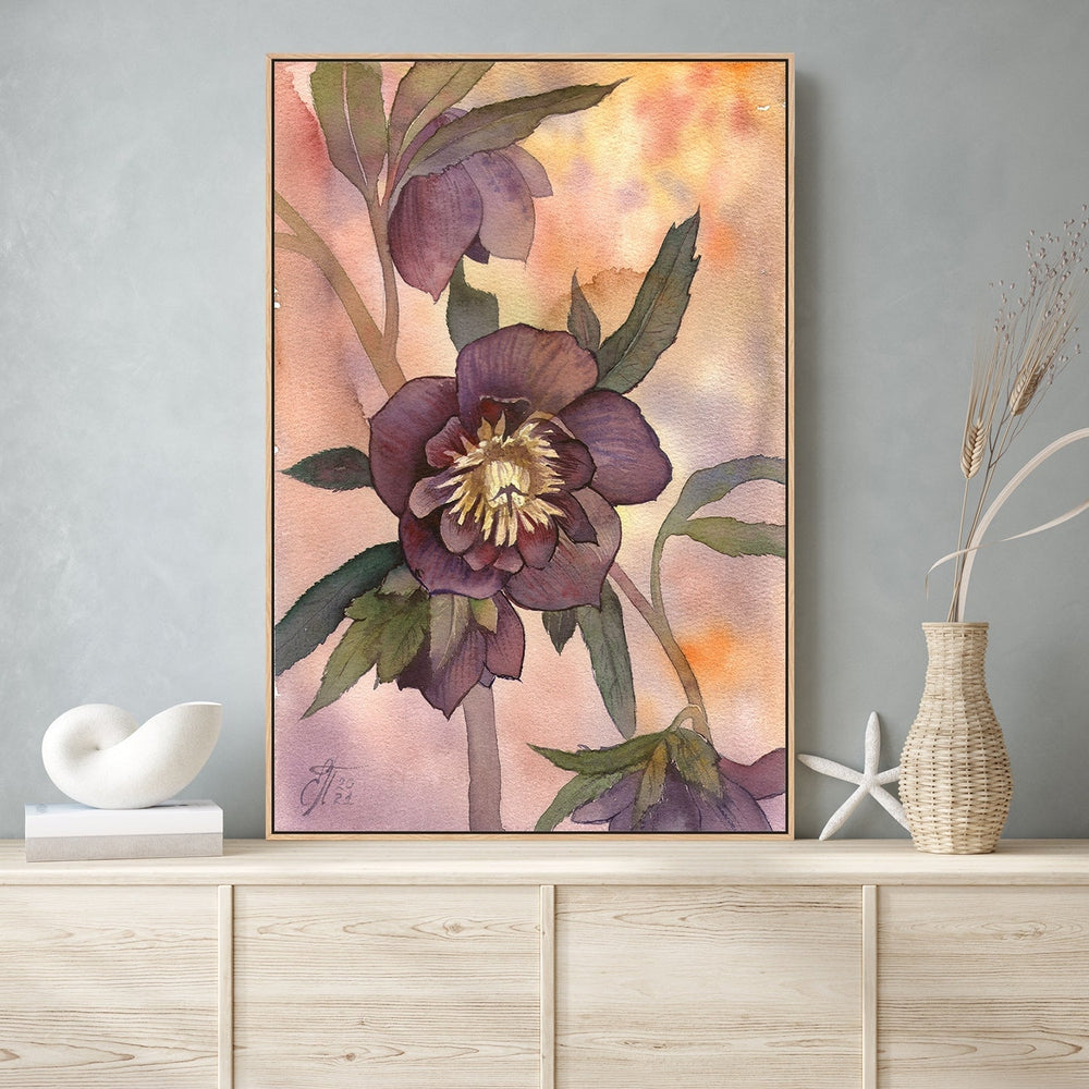wall-art-print-canvas-poster-framed-Hellebore-by-Ekaterina Prisich-Gioia Wall Art