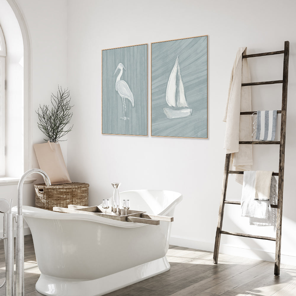 wall-art-print-canvas-poster-framed-Heron-Sailboat , Set Of 2, By Jetty Home , By Jetty Home-2