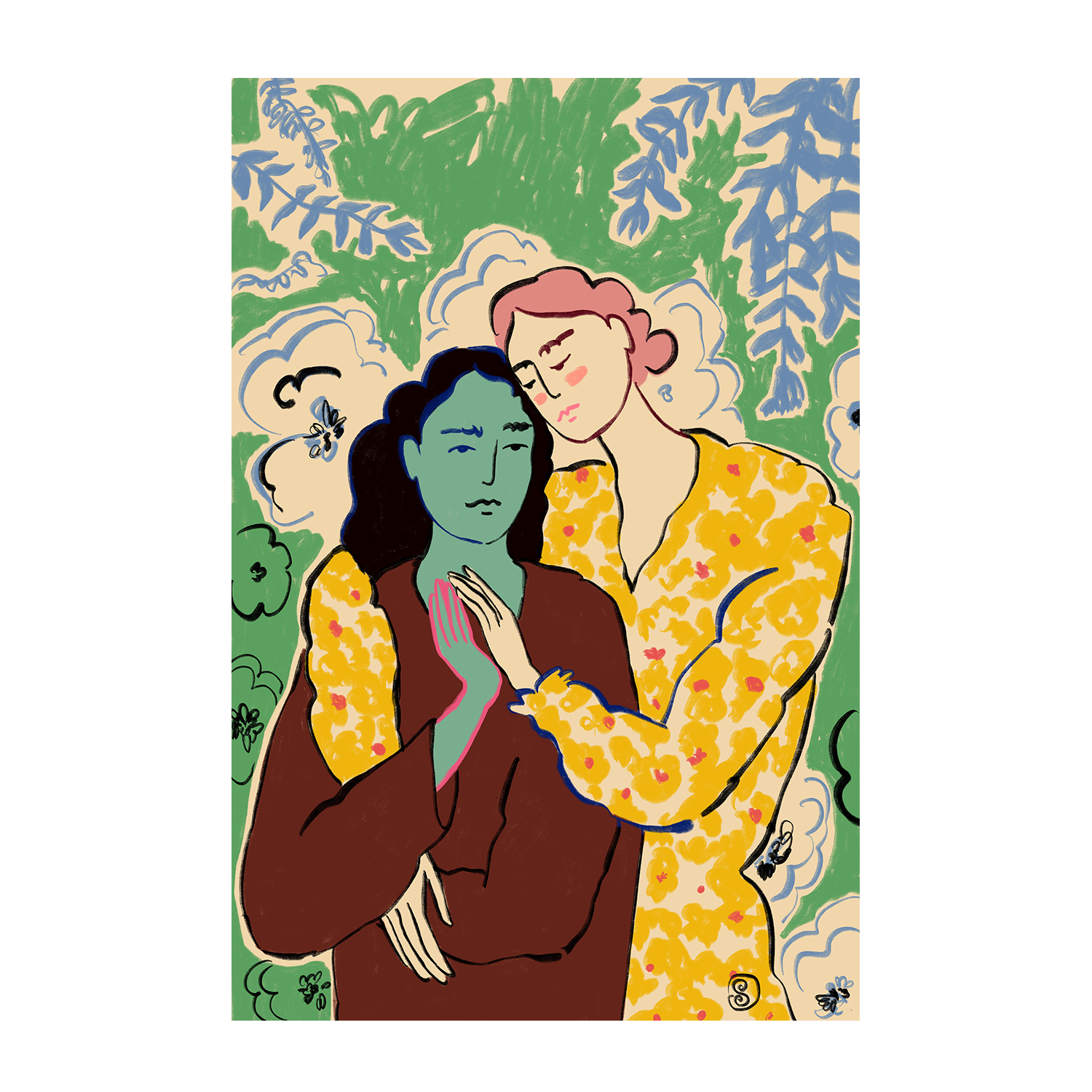 wall-art-print-canvas-poster-framed-Holding Hands , By Sandra Poliakov-1