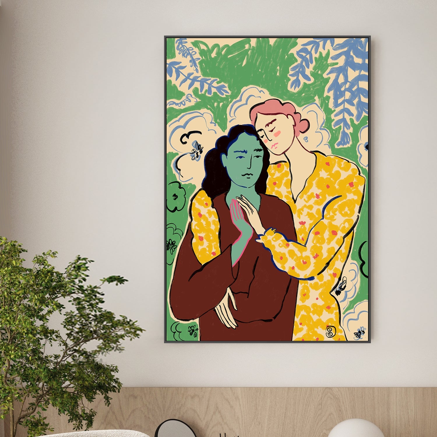 wall-art-print-canvas-poster-framed-Holding Hands , By Sandra Poliakov-2