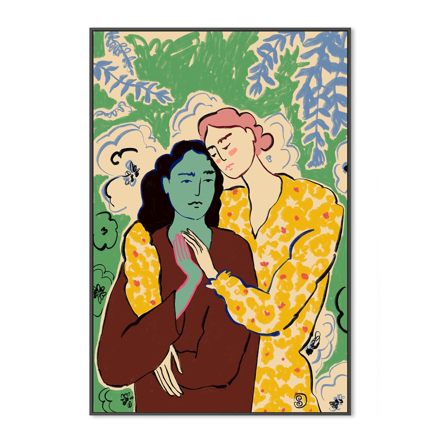 wall-art-print-canvas-poster-framed-Holding Hands , By Sandra Poliakov-3
