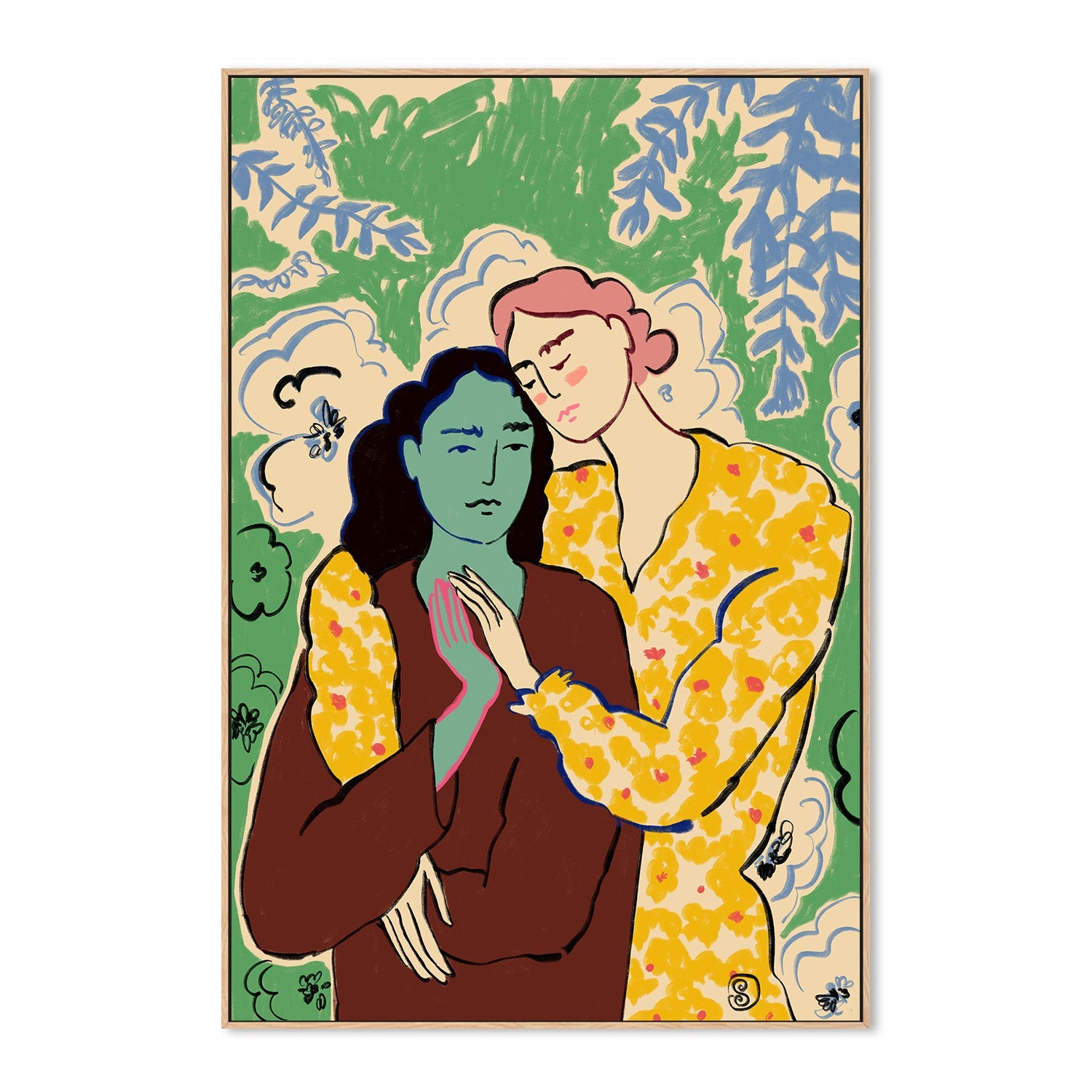 wall-art-print-canvas-poster-framed-Holding Hands , By Sandra Poliakov-4