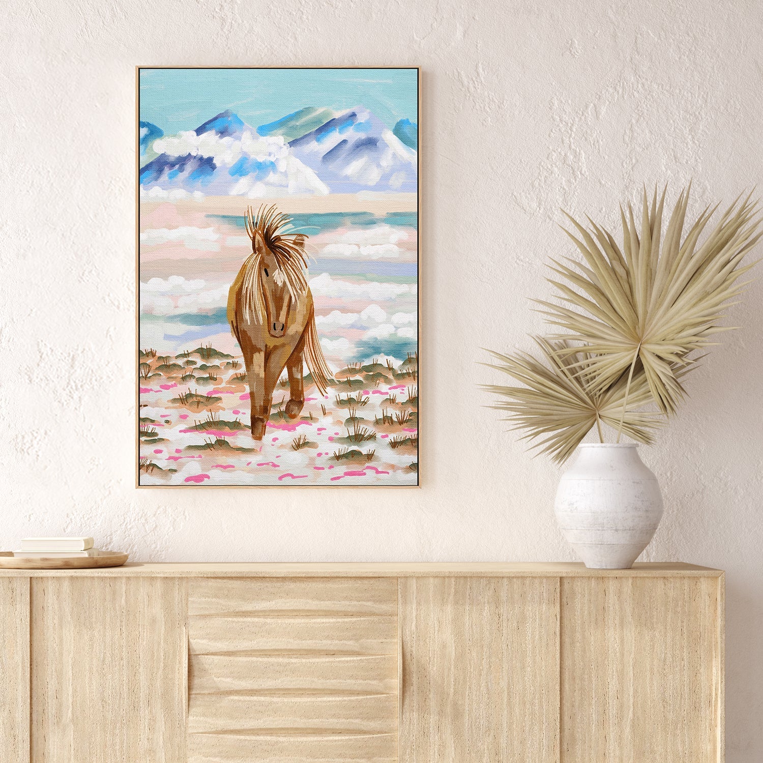 wall-art-print-canvas-poster-framed-Horse In Winter Mountain , By Kartika Paramita-3