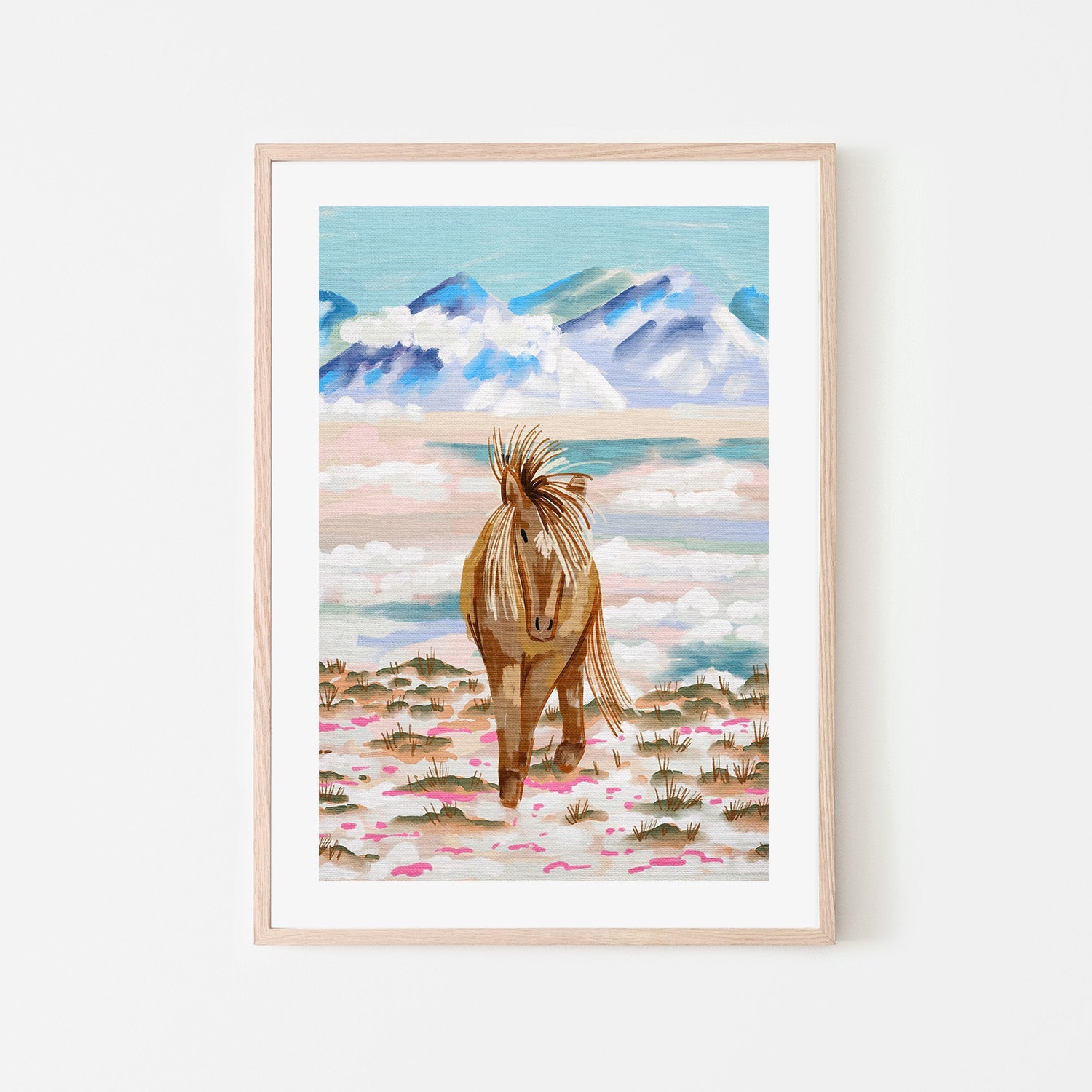 wall-art-print-canvas-poster-framed-Horse In Winter Mountain , By Kartika Paramita-7