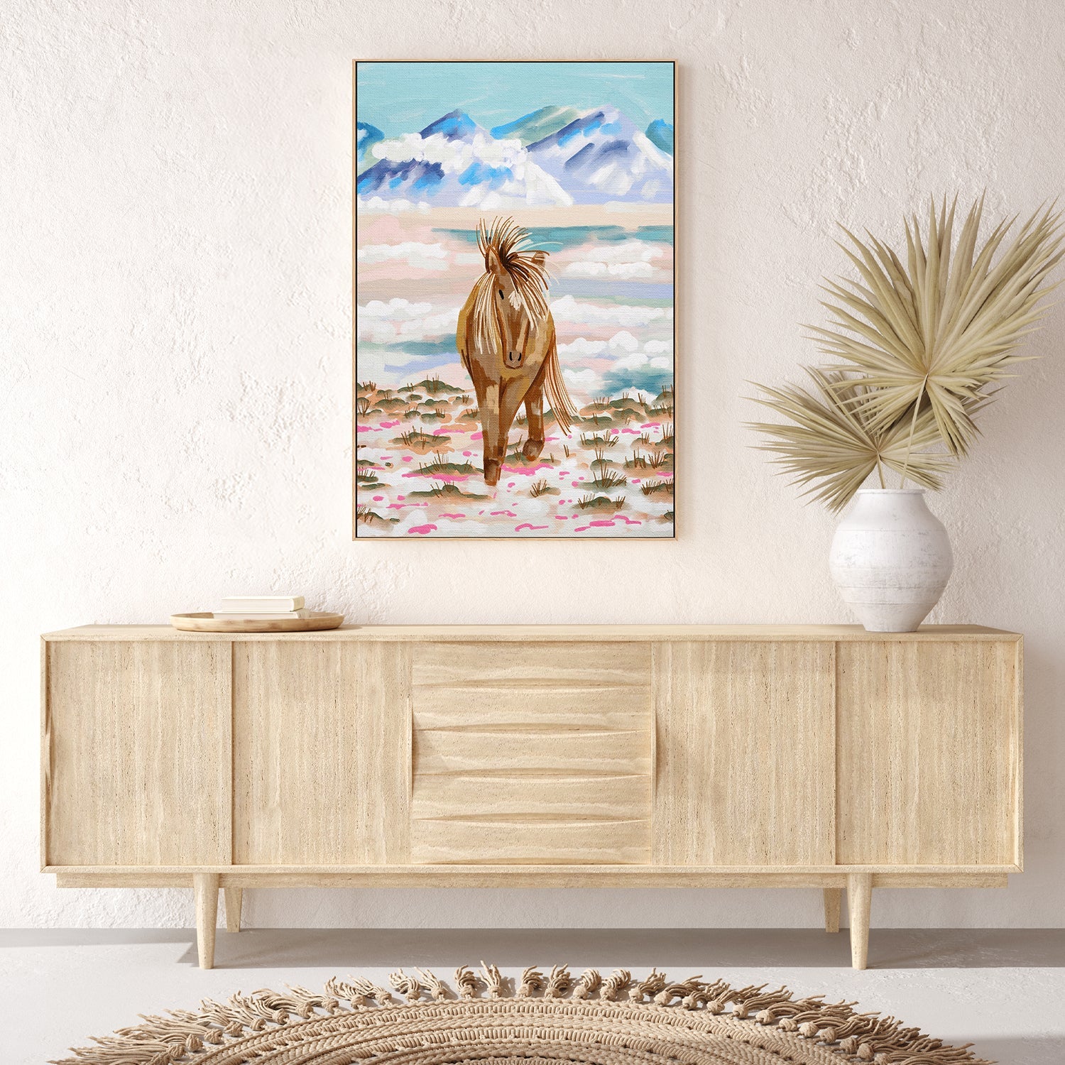 wall-art-print-canvas-poster-framed-Horse In Winter Mountain , By Kartika Paramita-8