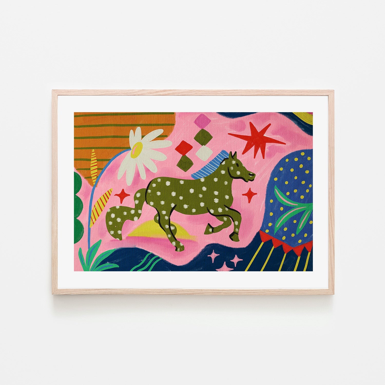 wall-art-print-canvas-poster-framed-Horse With Geometric , By Kartika Paramita-7