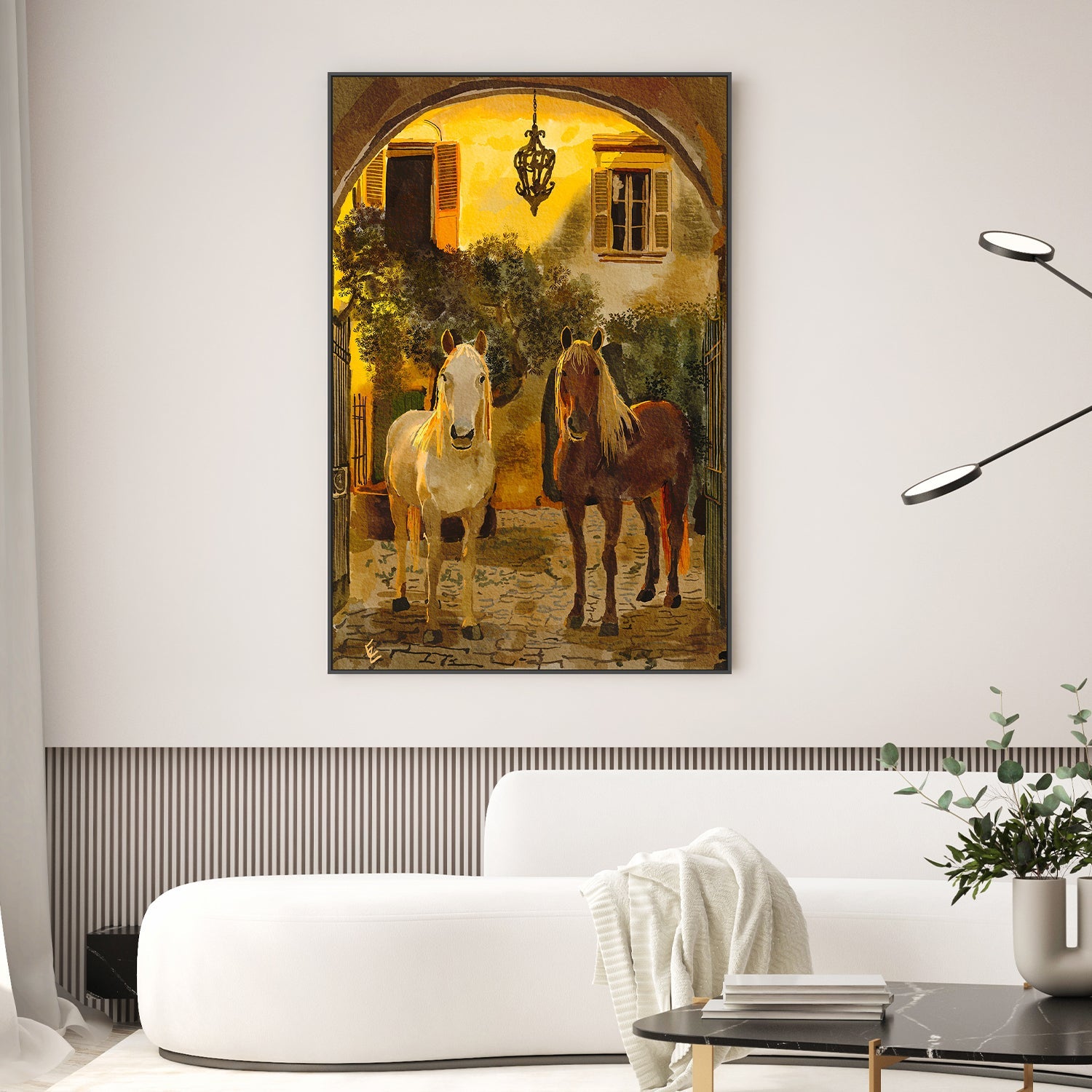 wall-art-print-canvas-poster-framed-Horses House-2