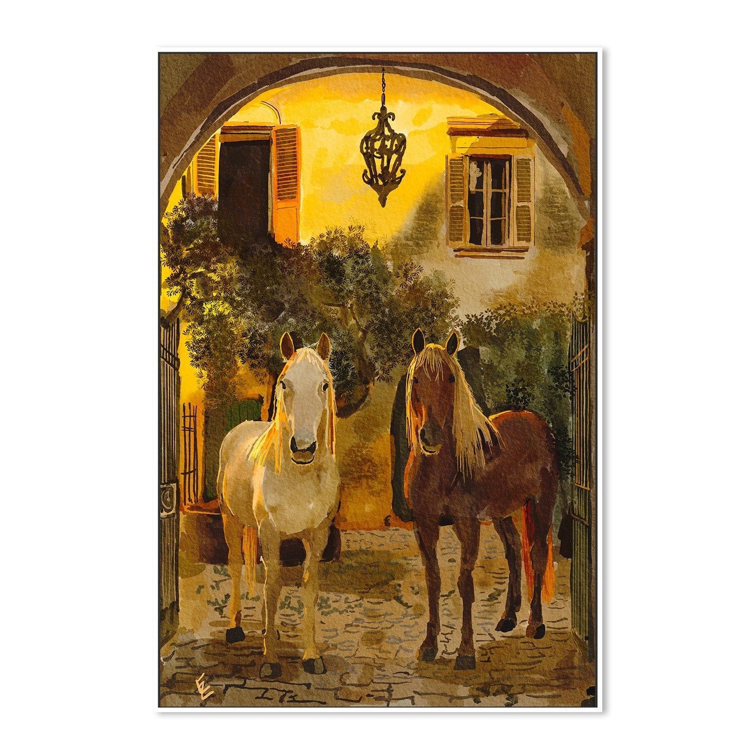 wall-art-print-canvas-poster-framed-Horses House-5
