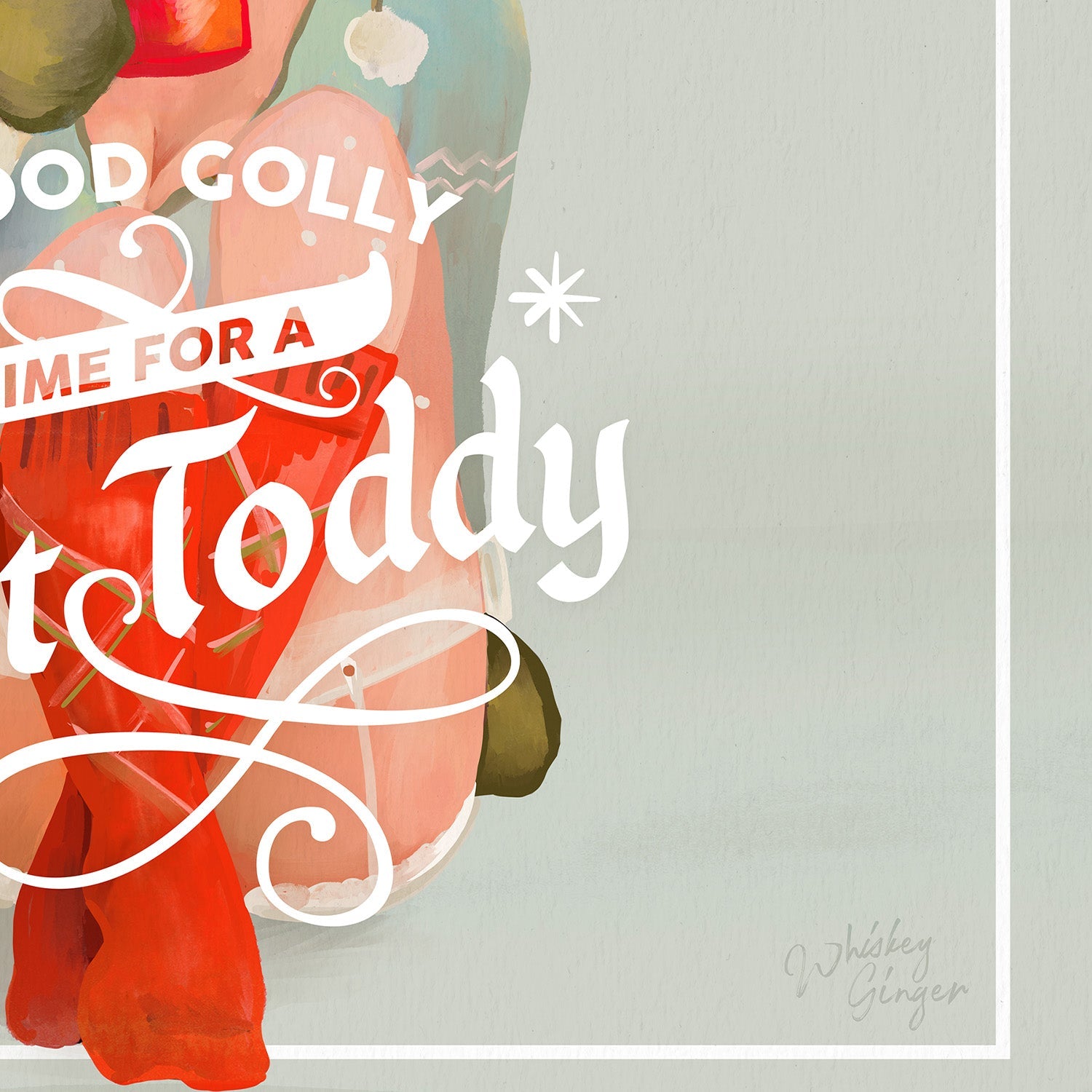wall-art-print-canvas-poster-framed-Hot Toddy Redhead Vintage Winter Cocktail Art-11