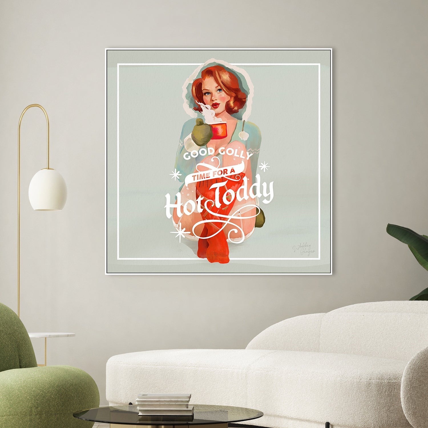 wall-art-print-canvas-poster-framed-Hot Toddy Redhead Vintage Winter Cocktail Art-2