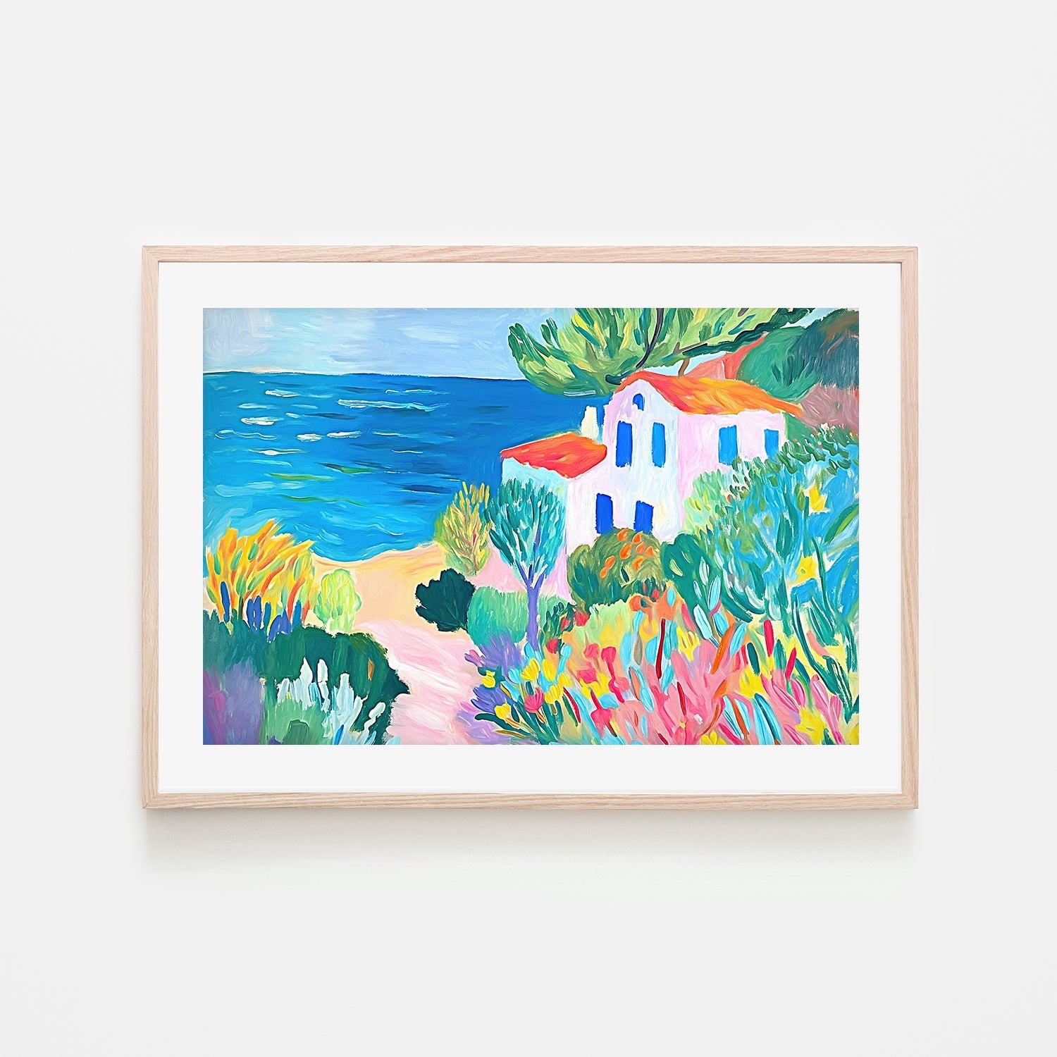 wall-art-print-canvas-poster-framed-House On The Beach , Style A , By Accent Art Studio-6