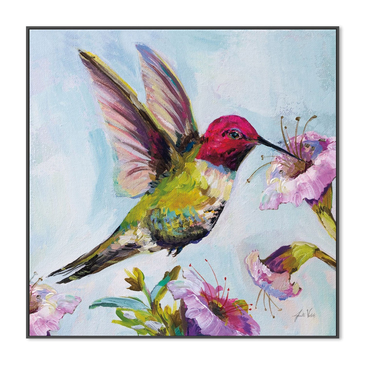 wall-art-print-canvas-poster-framed-Hummingbird Florals, Style A-by-Jeanette Vertentes-Gioia Wall Art