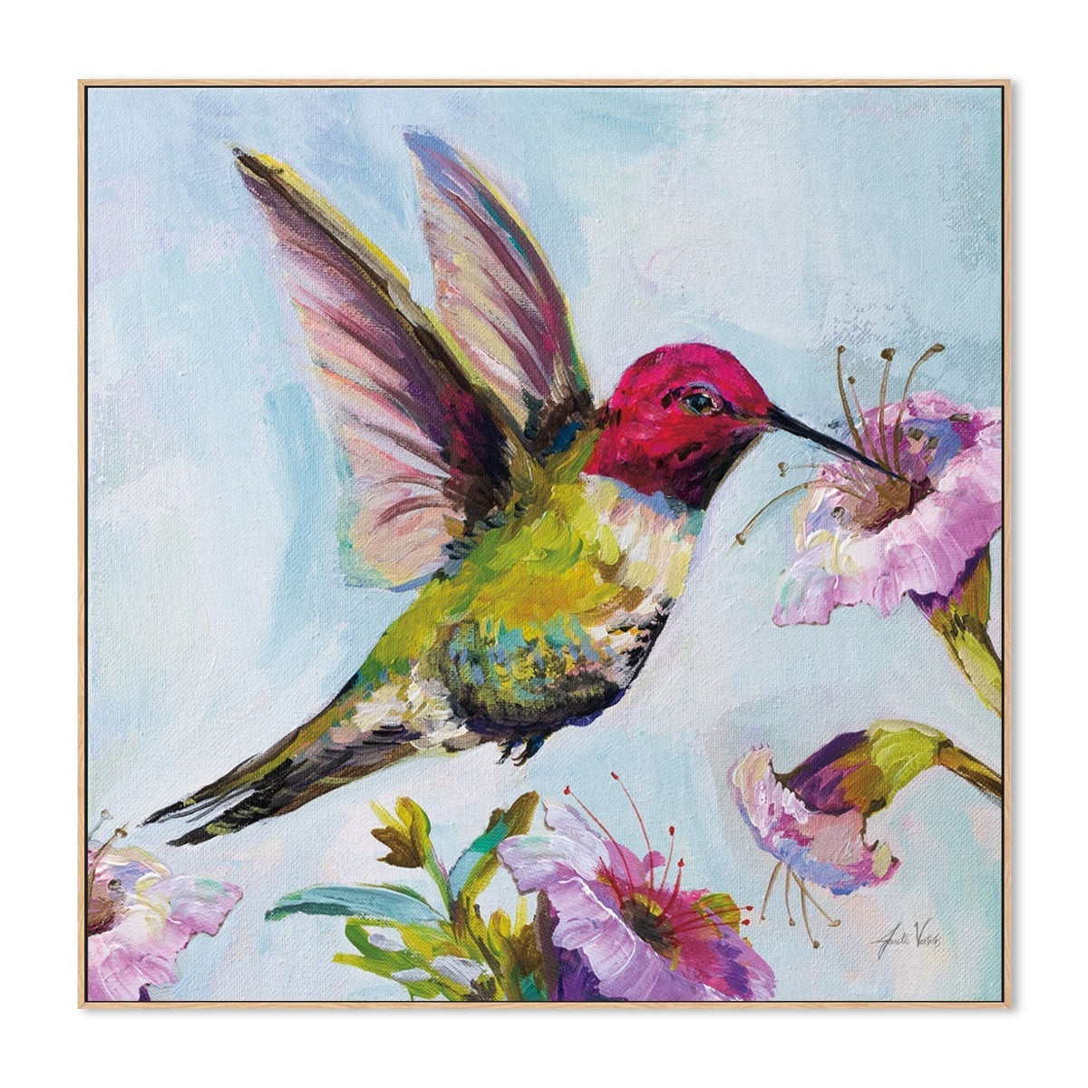 wall-art-print-canvas-poster-framed-Hummingbird Florals, Style A-by-Jeanette Vertentes-Gioia Wall Art