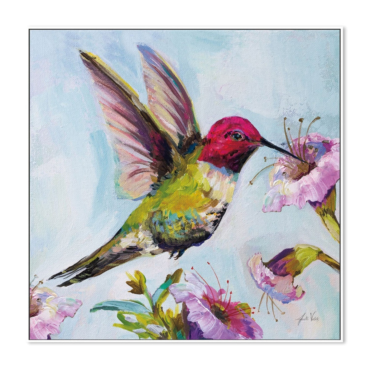 wall-art-print-canvas-poster-framed-Hummingbird Florals, Style A-by-Jeanette Vertentes-Gioia Wall Art